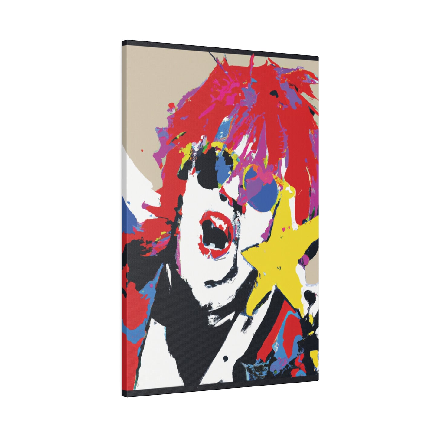 8717H - Rockstar Painting Print | Face | Abstract | Poster | Home Decor | Wall Art | Music Art | Canvas