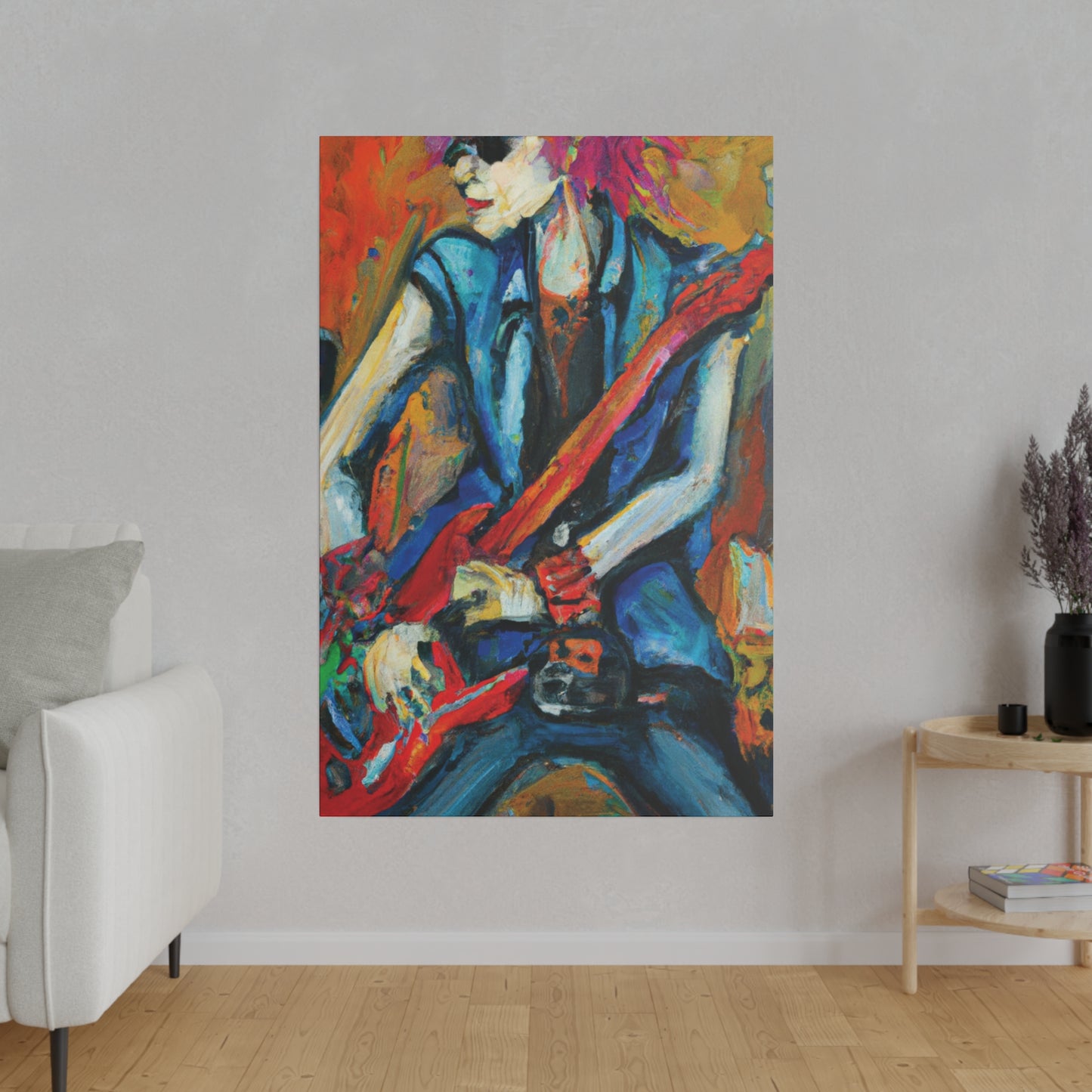 3B67 - Rockstar Oil Painting Style Print | Poster | Home Decor | Wall Art | Music Art | Canvas