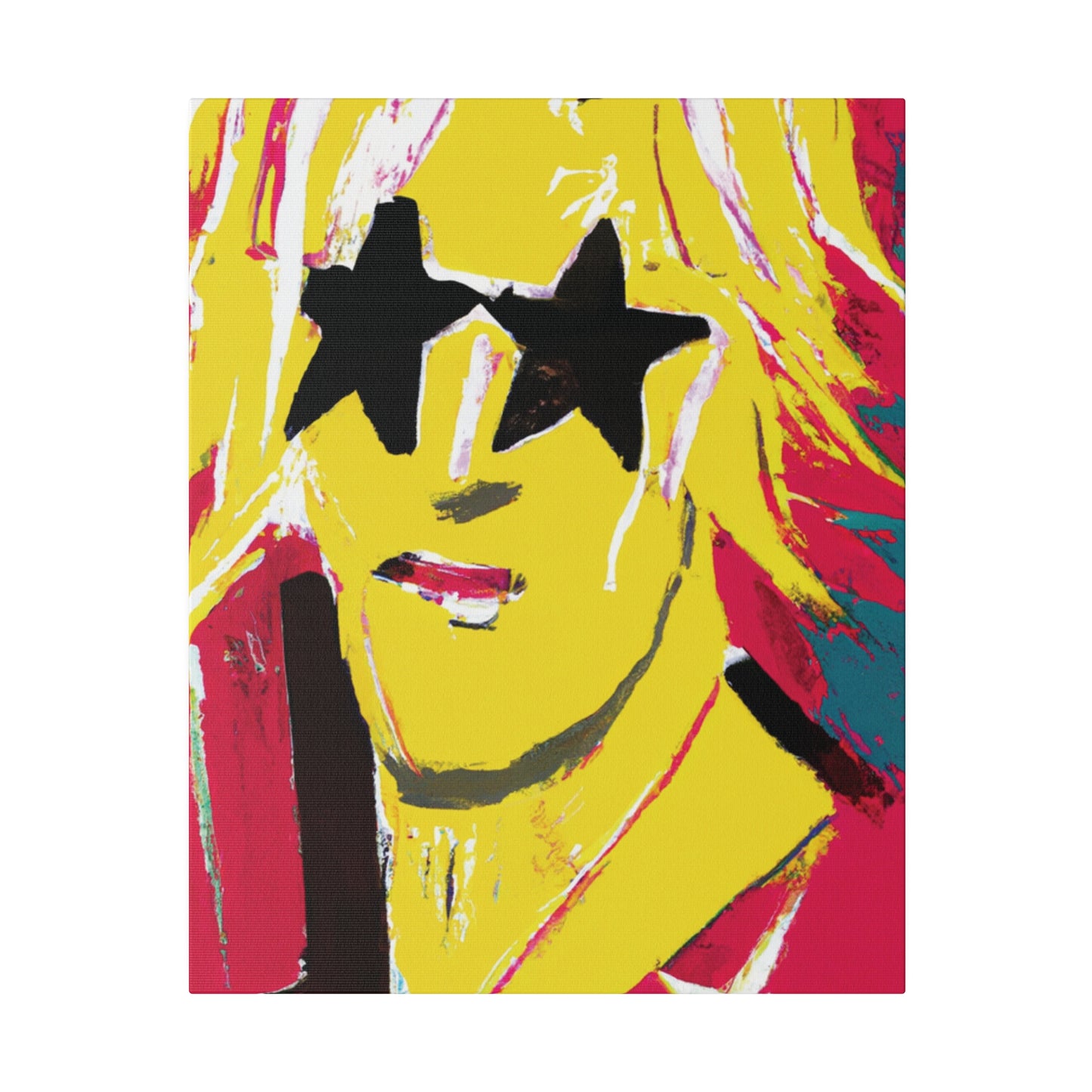 5263T - Rockstar Painting Print | Face | Abstract | Poster | Home Decor | Wall Art | Music Art | Canvas