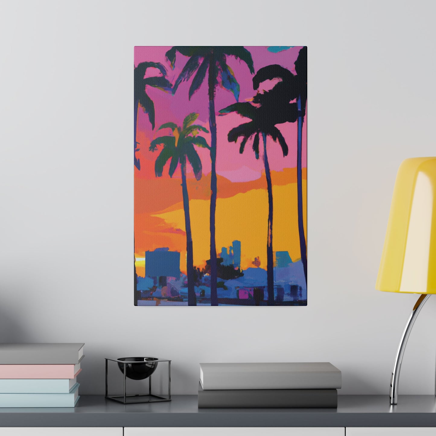 3546F - Miami Beach Sunset Painting Print | Miami | Beach | Sunset | Poster | Home Decor | Wall Art | Canvas