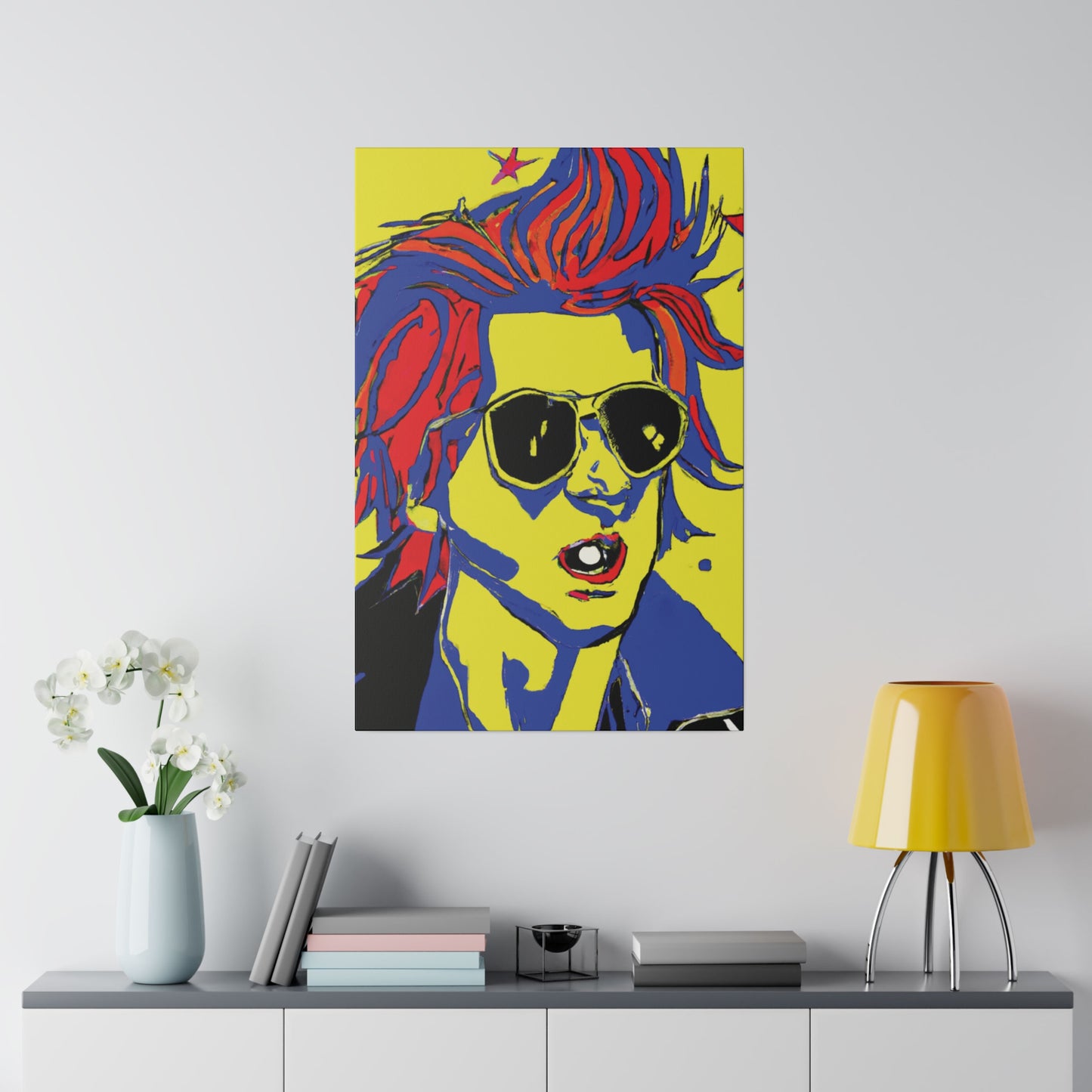 7446Z - Rockstar Painting Print | Face | Abstract | Poster | Home Decor | Wall Art | Music Art | Canvas