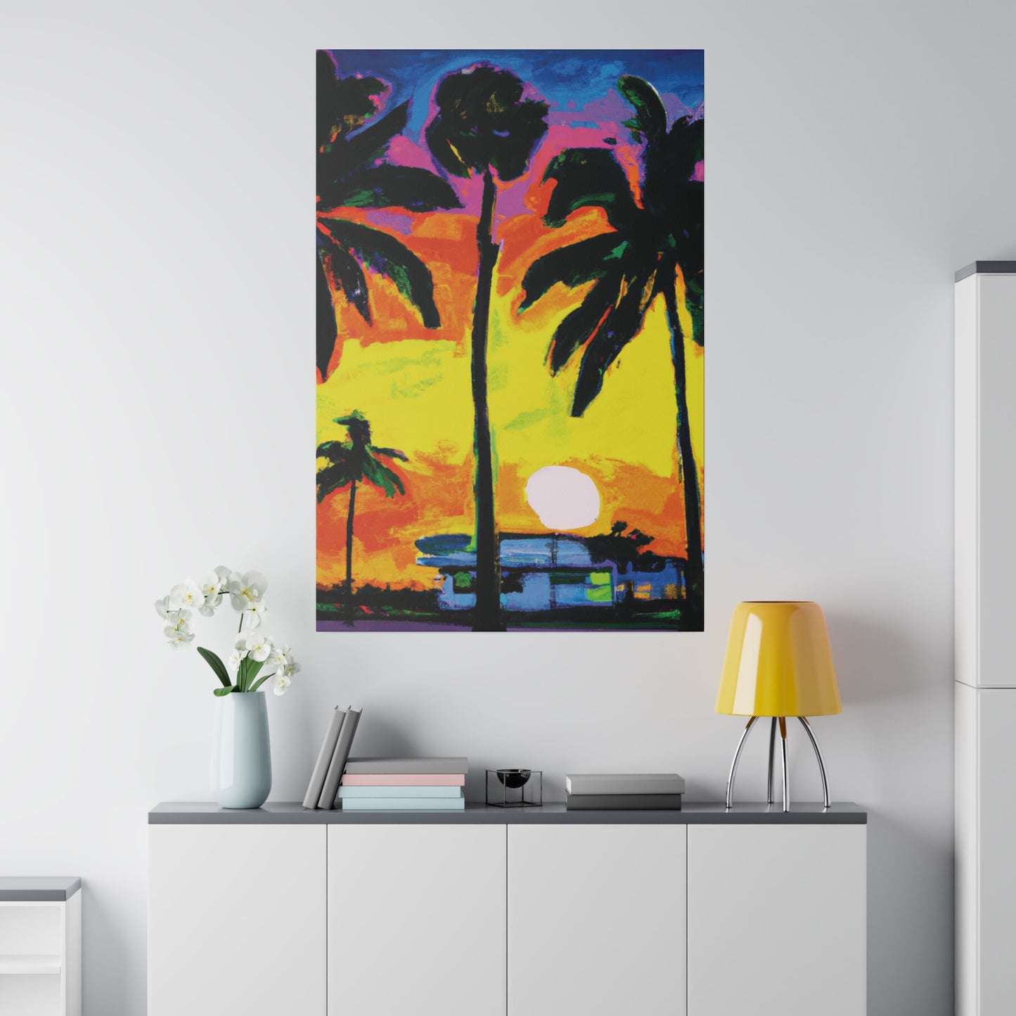 5285D - Miami Beach Sunset Painting Print | Miami | Beach | Sunset | Poster | Home Decor | Wall Art | Canvas