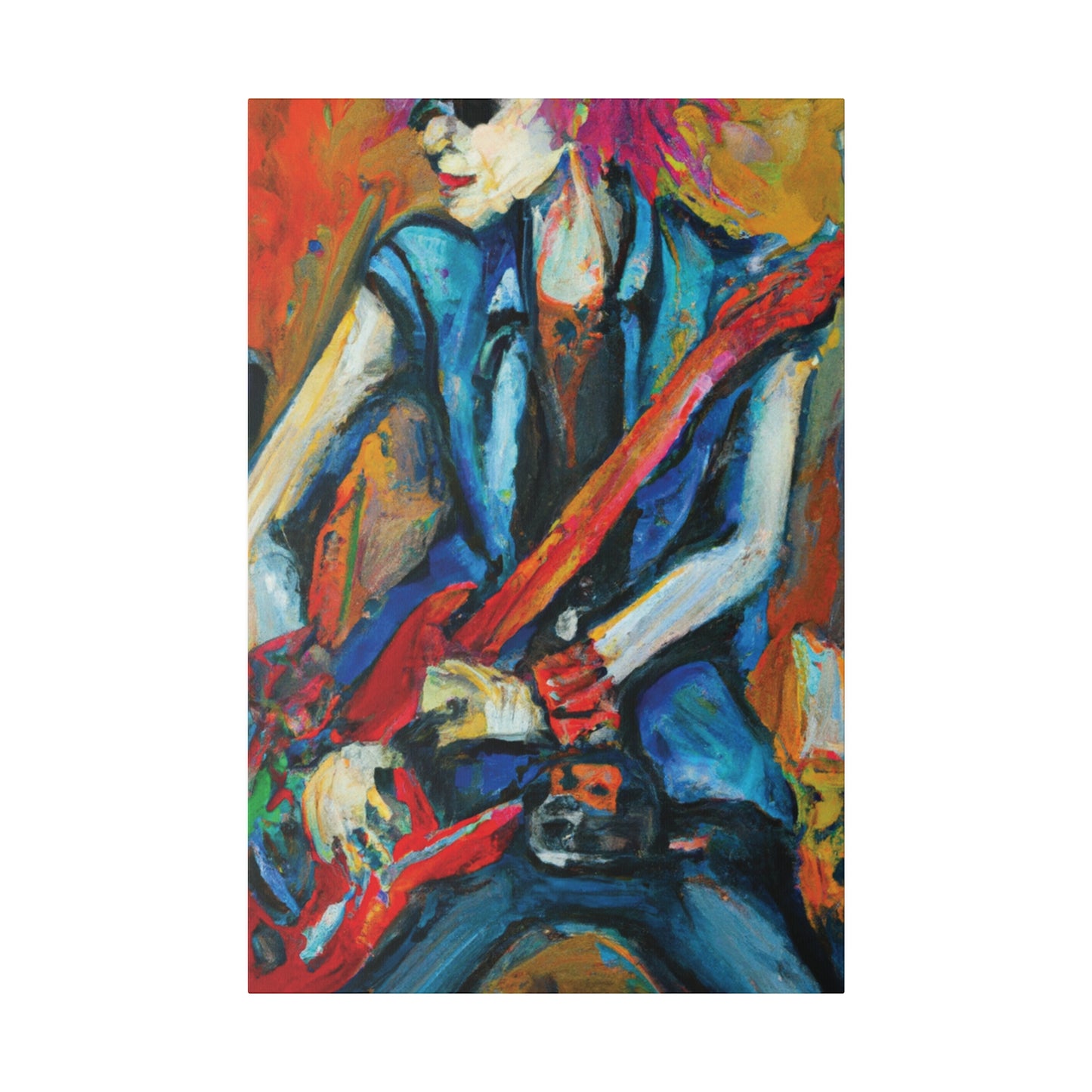 3B67 - Rockstar Oil Painting Style Print | Poster | Home Decor | Wall Art | Music Art | Canvas