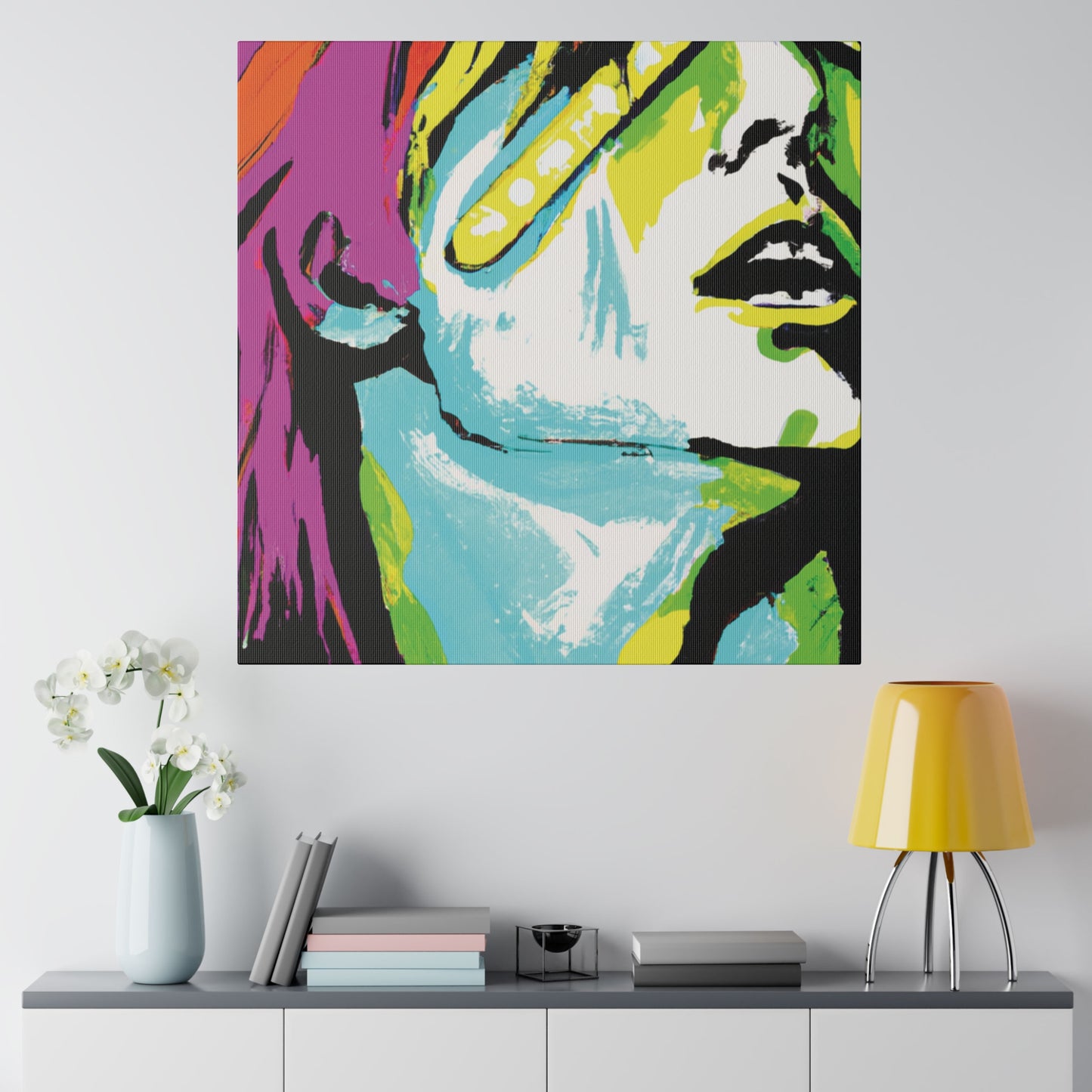 2120E - Rockstar Painting Print | Face | Abstract | Poster | Home Decor | Wall Art | Music Art | Canvas