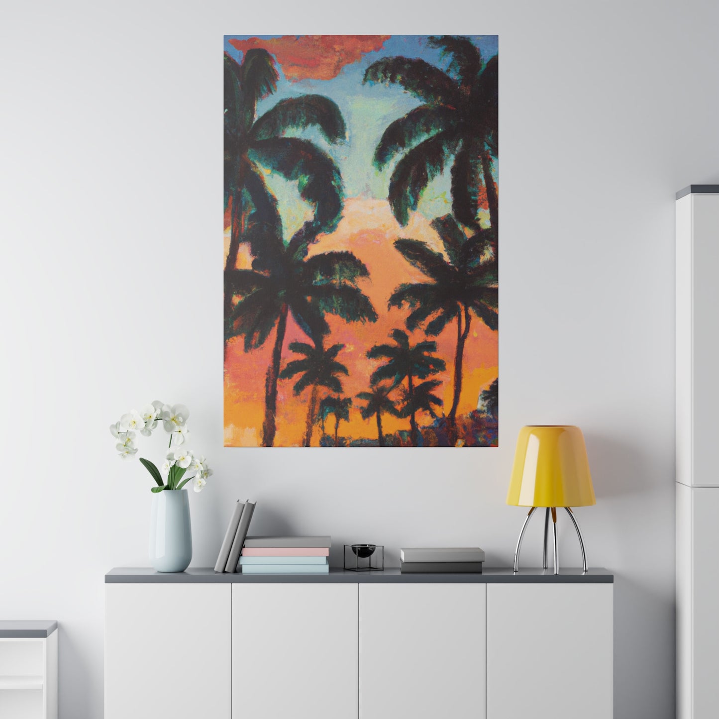 2854A - Miami Beach Sunset Painting Print | Miami | Beach | Sunset | Poster | Home Decor | Wall Art | Canvas