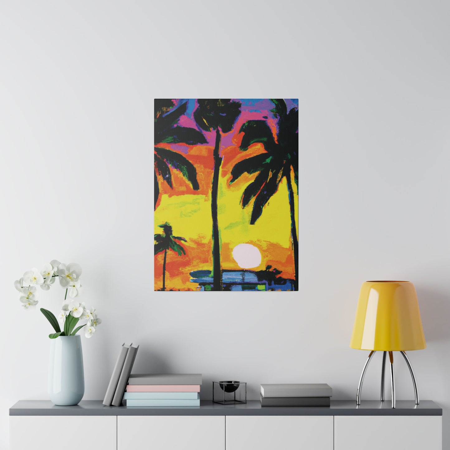 5285D - Miami Beach Sunset Painting Print | Miami | Beach | Sunset | Poster | Home Decor | Wall Art | Canvas