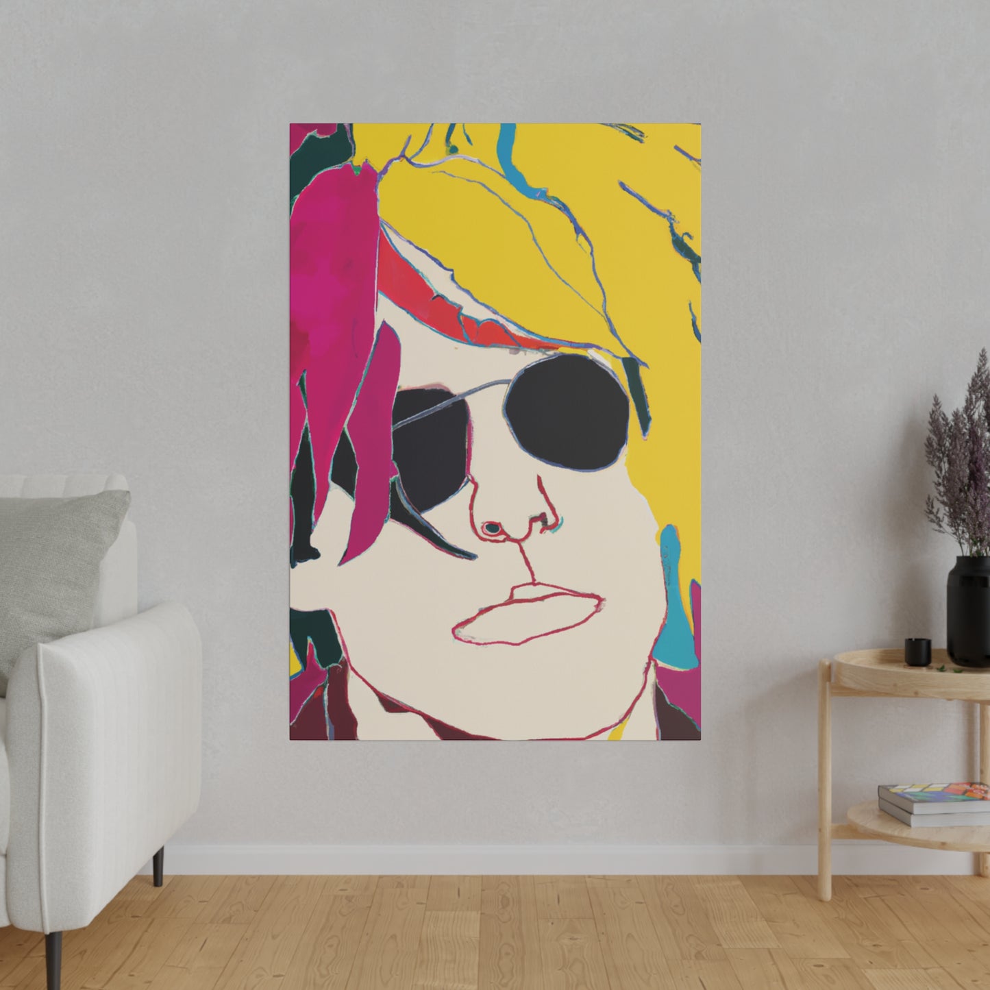 9138E - Rockstar Painting Print | Face | Abstract | Poster | Home Decor | Wall Art | Music Art | Canvas