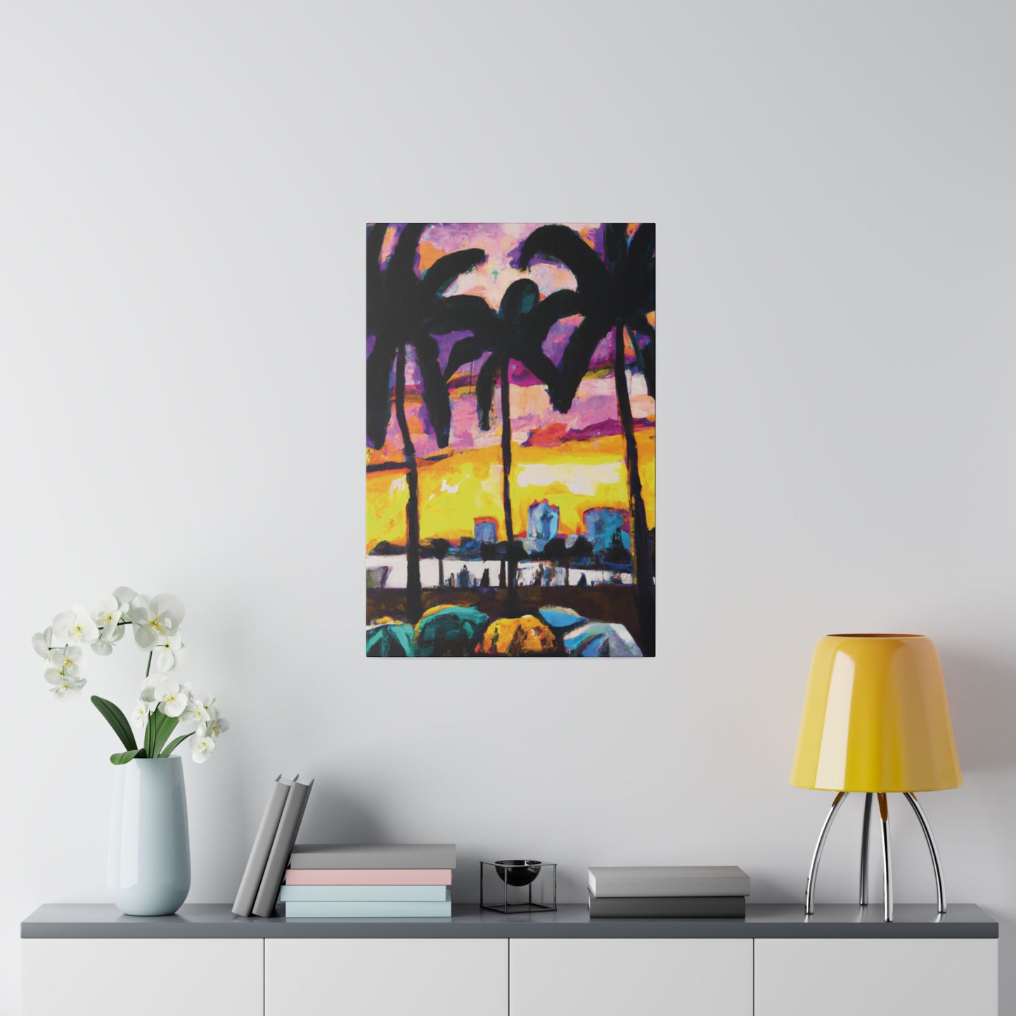 5162A - Miami Beach Sunset Painting Print | Miami | Beach | Sunset | Poster | Home Decor | Wall Art | Canvas