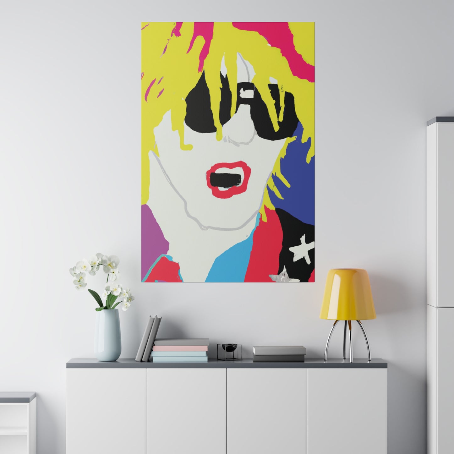 5917X - Rockstar Painting Print | Face | Abstract | Poster | Home Decor | Wall Art | Music Art | Canvas