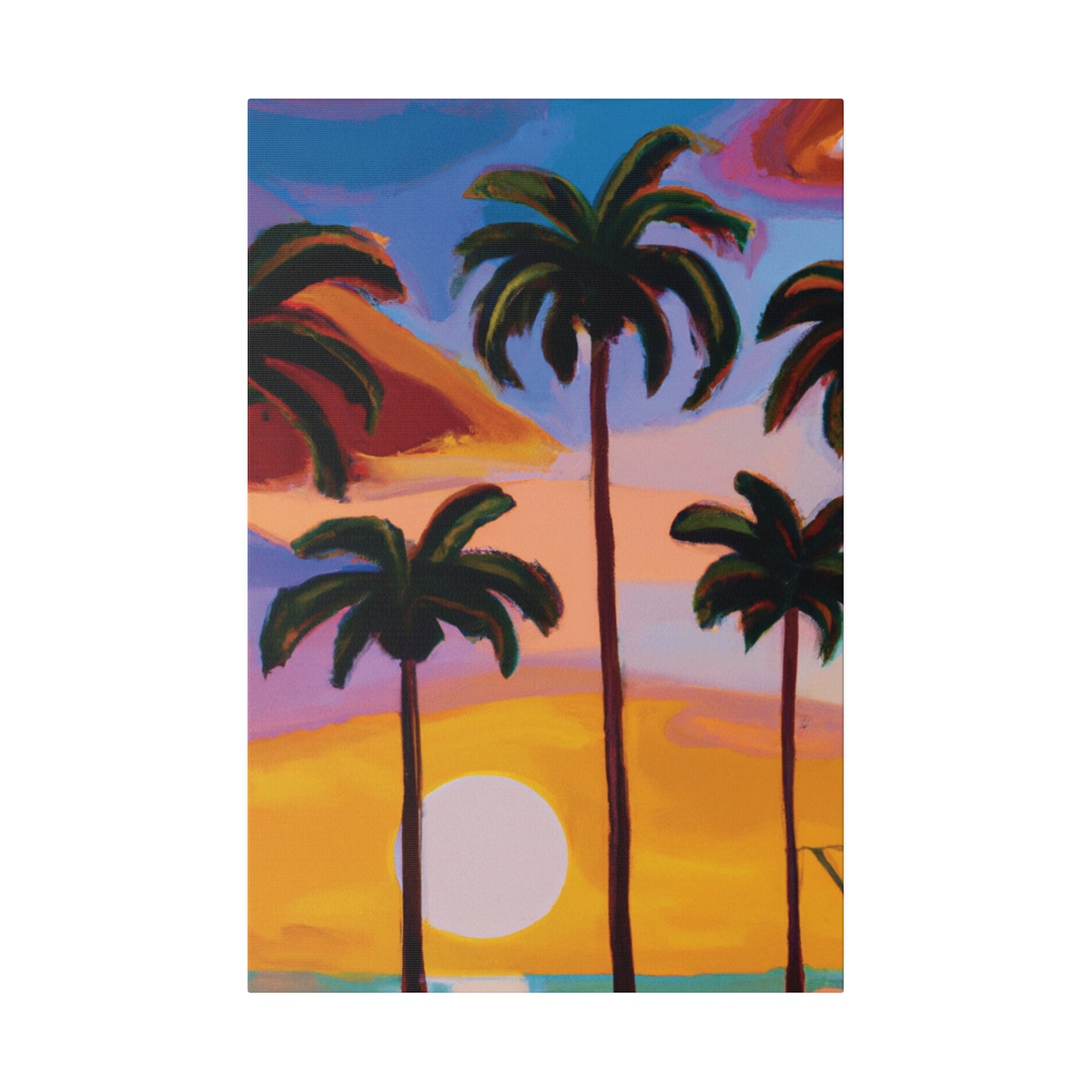 3282K - Miami Beach Sunset Painting Print | Miami | Beach | Sunset | Poster | Home Decor | Wall Art | Canvas