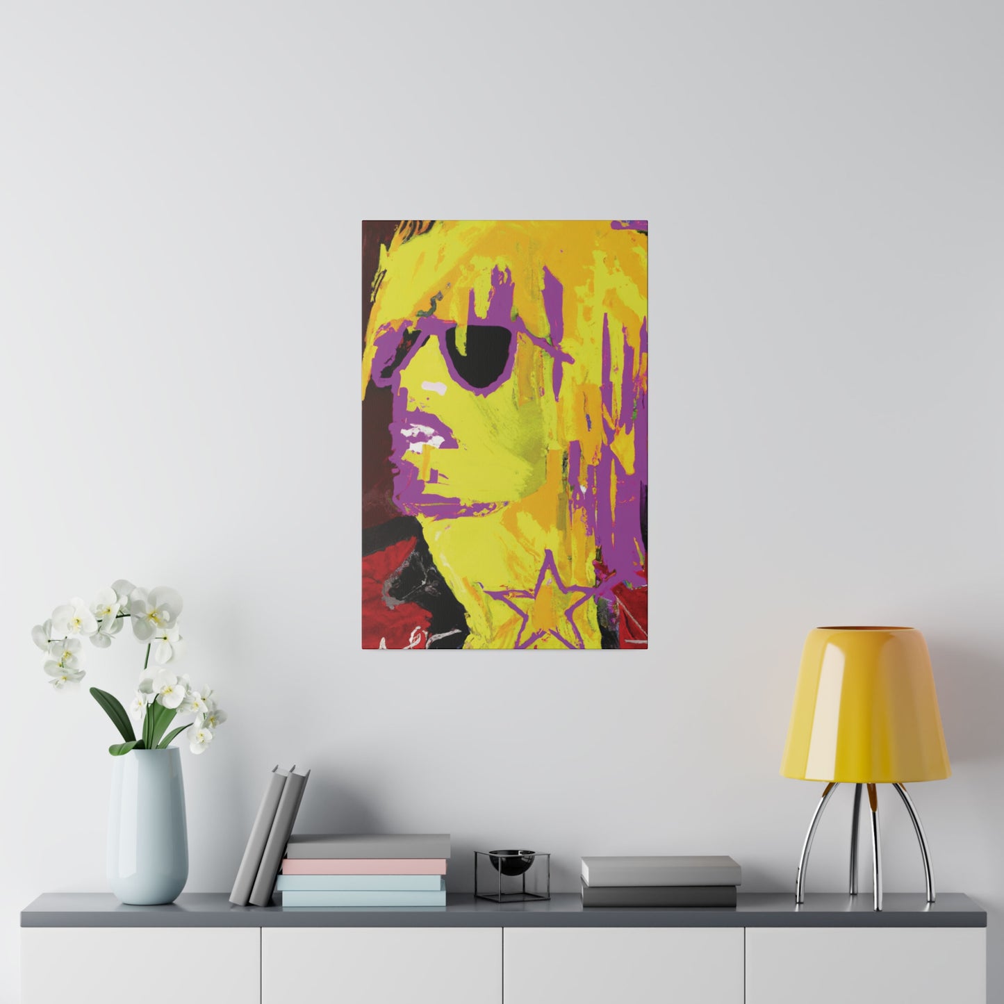 138G - Rockstar Painting Print | Face | Abstract | Poster | Home Decor | Wall Art | Music Art | Canvas