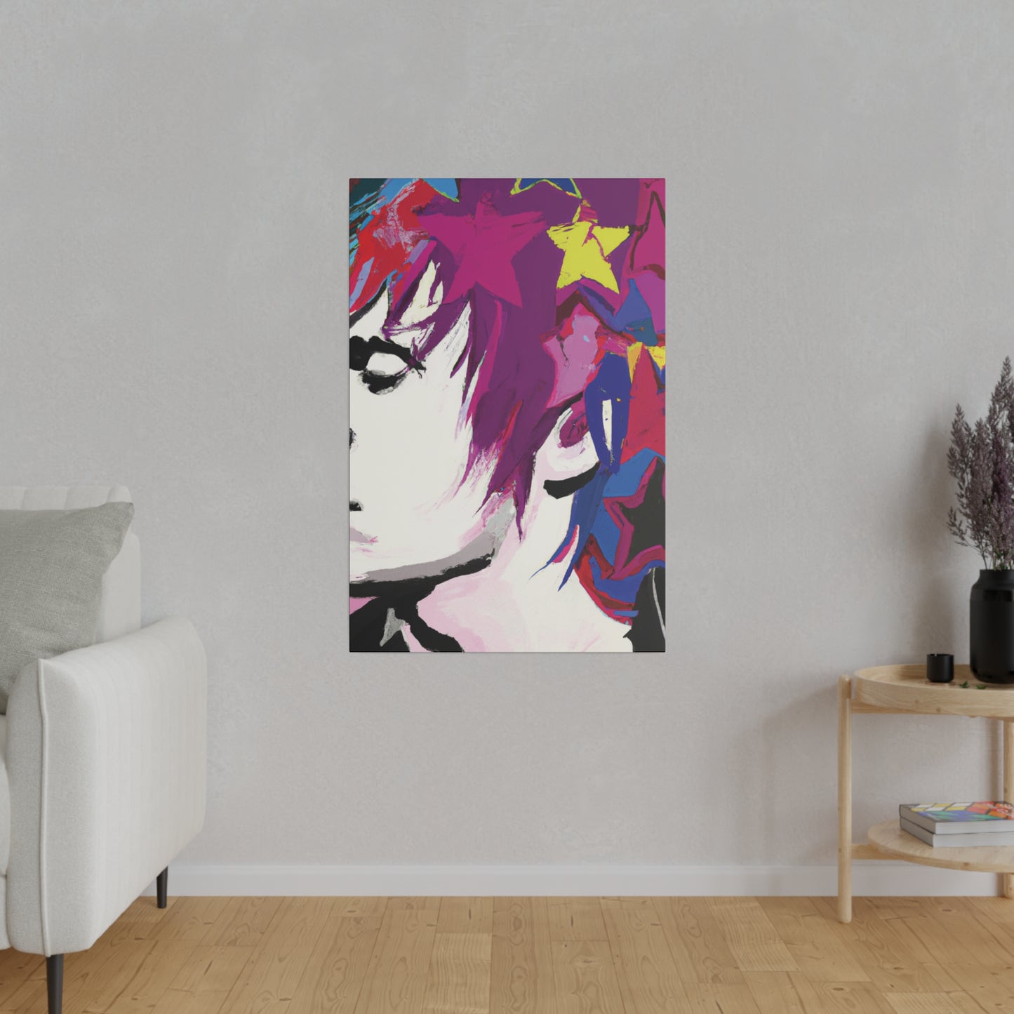 7369B - Rockstar Painting Print | Face | Abstract | Poster | Home Decor | Wall Art | Music Art | Canvas