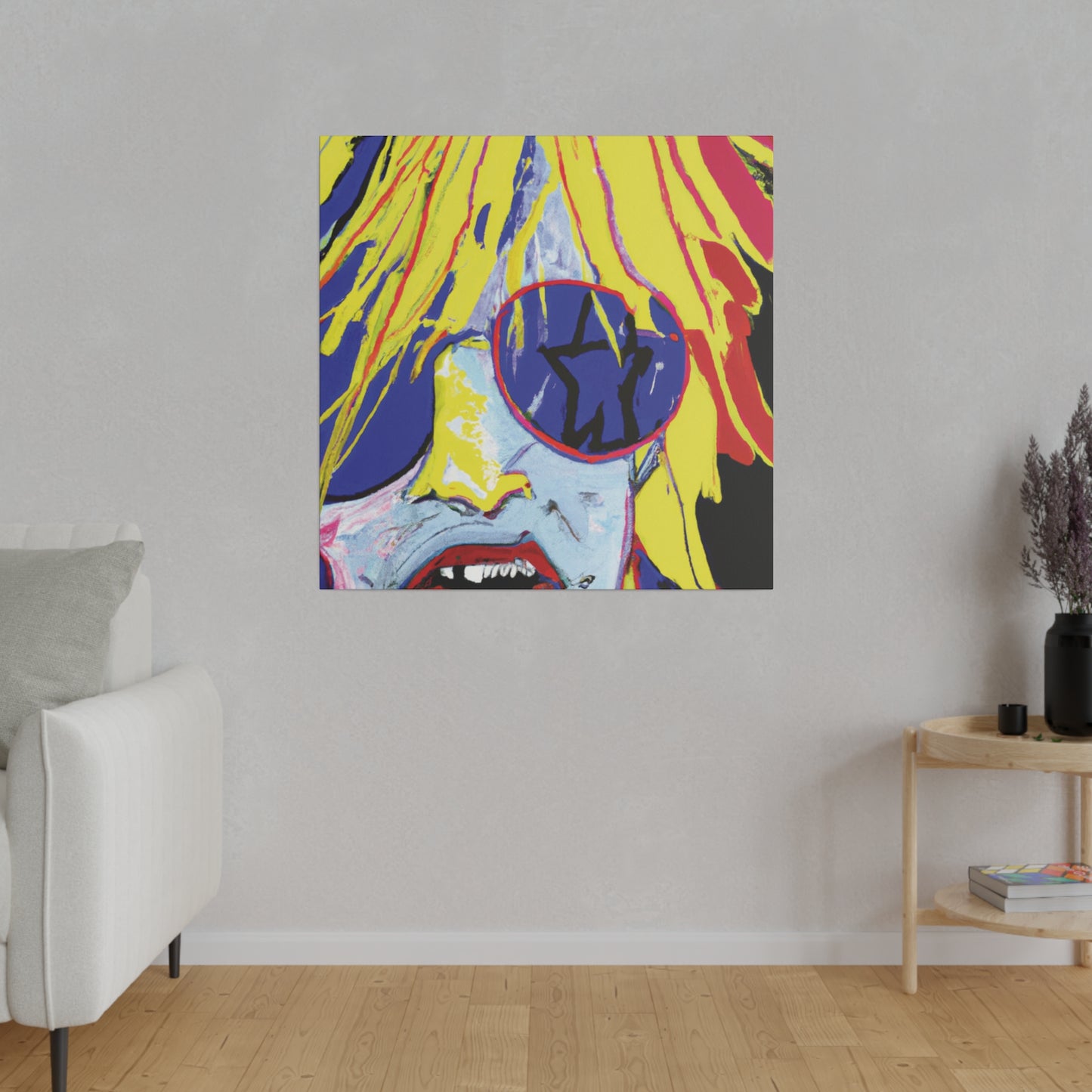 8742G - Rockstar Painting Print | Face | Abstract | Poster | Home Decor | Wall Art | Music Art | Canvas
