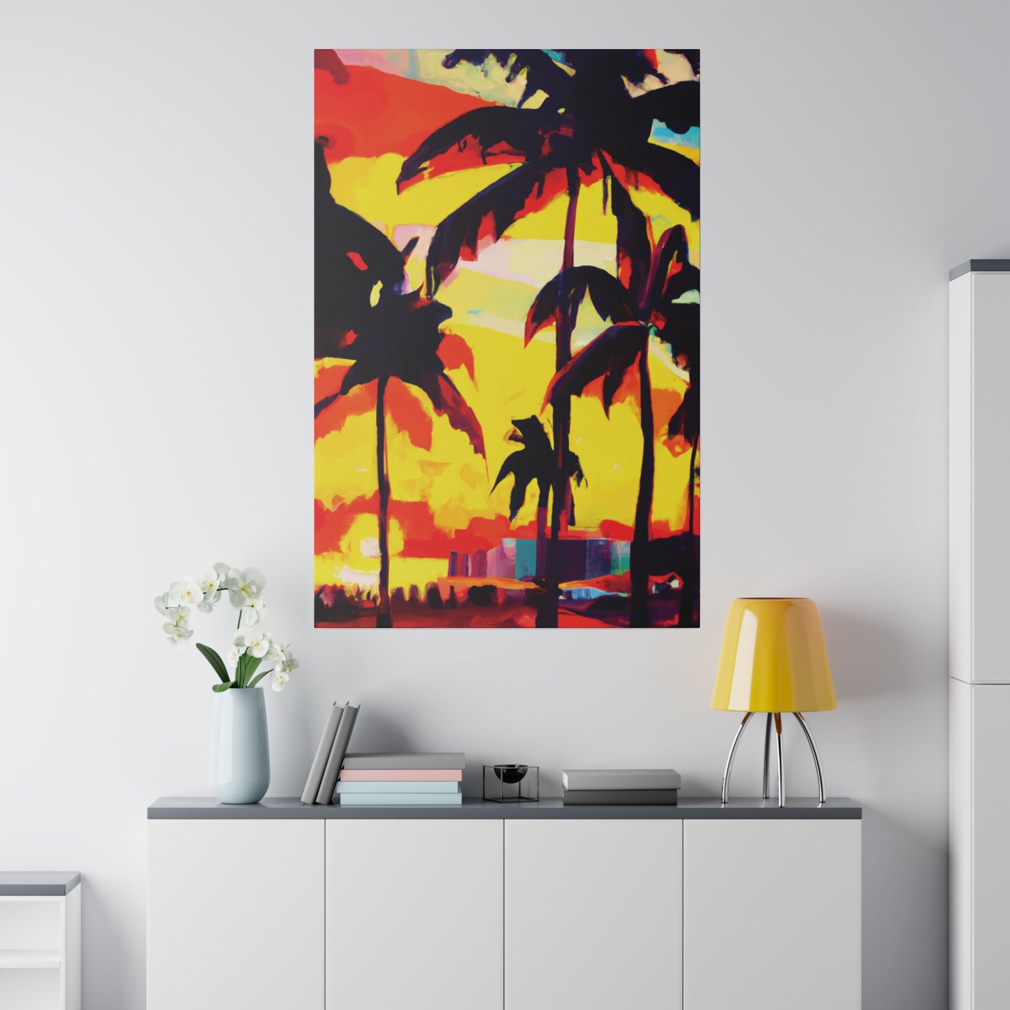 7643G - Miami Beach Sunset Painting Print | Miami | Beach | Sunset | Poster | Home Decor | Wall Art | Canvas