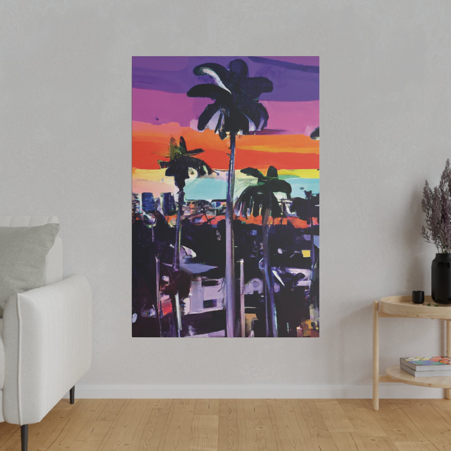 8668T - Miami Beach Sunset Painting Print | Miami | Beach | Sunset | Poster | Home Decor | Wall Art | Canvas