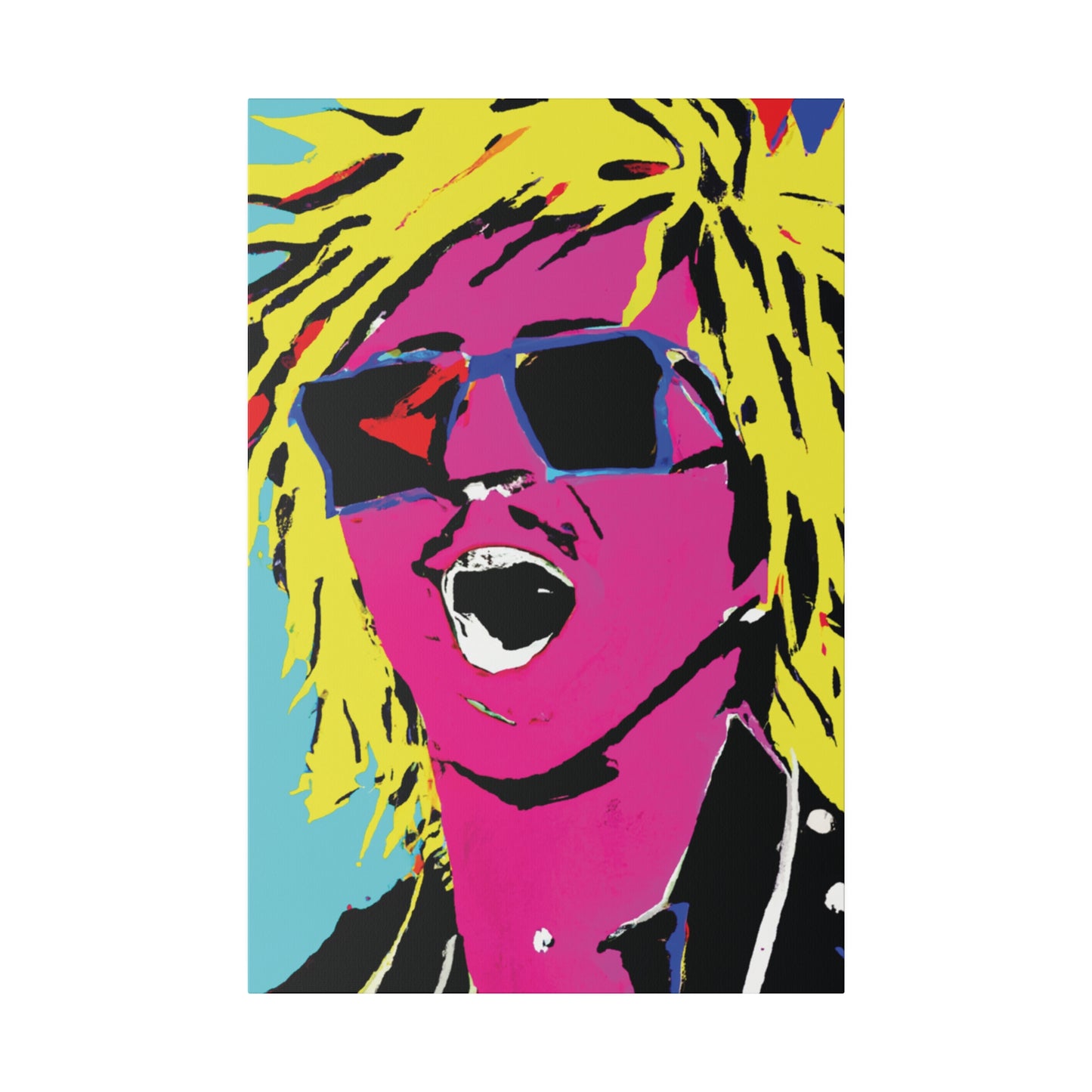 8376W - Rockstar Painting Print | Face | Abstract | Poster | Home Decor | Wall Art | Music Art | Canvas