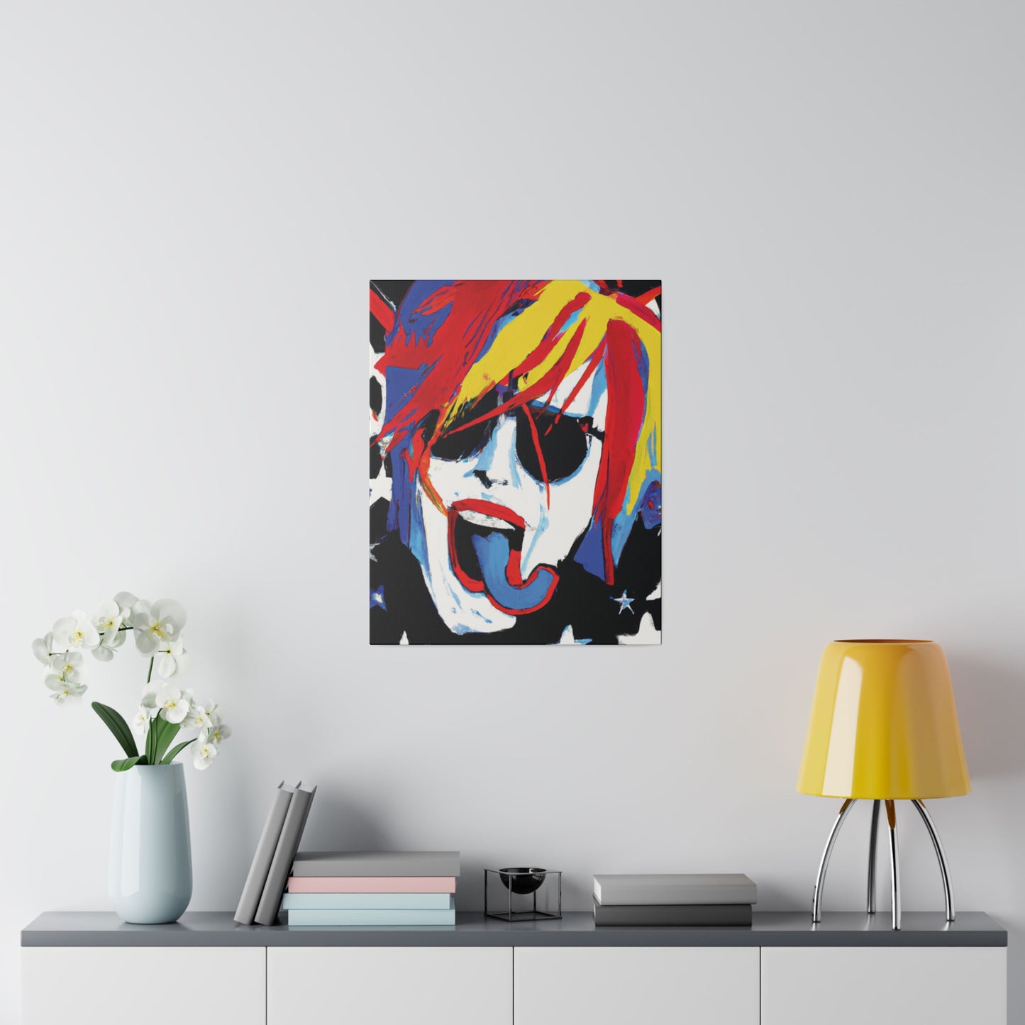 5376Y - Rockstar Painting Print | Face | Abstract | Poster | Home Decor | Wall Art | Music Art | Canvas