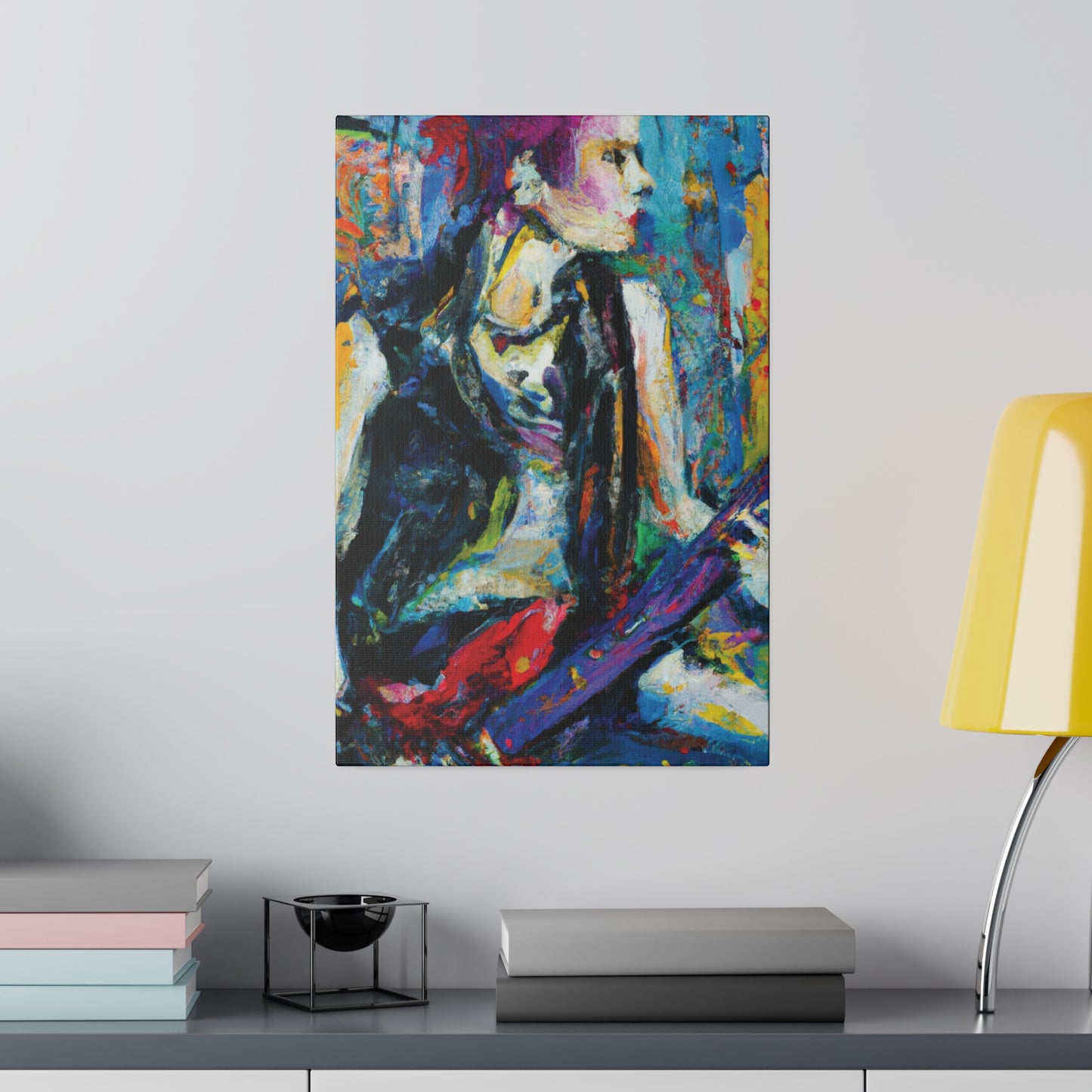 344U - Rockstar Oil Painting Style Print | Poster | Home Decor | Wall Art | Music Art | Canvas