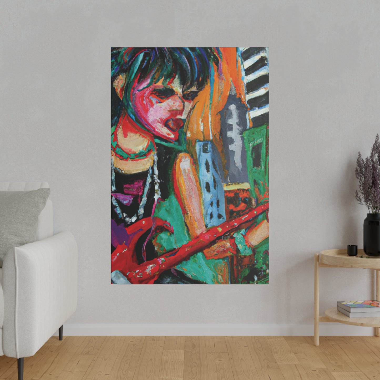 1744R - Rockstar Oil Painting Style Print | Poster | Home Decor | Wall Art | Music Art | Canvas