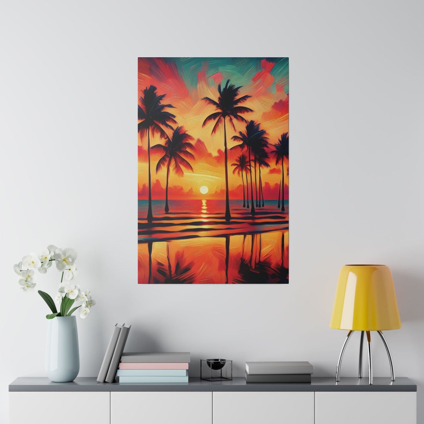 7346J - miami beach art, sunset background, ocean art work, beach art work, sunset designs, miami beach painting, miami beach print