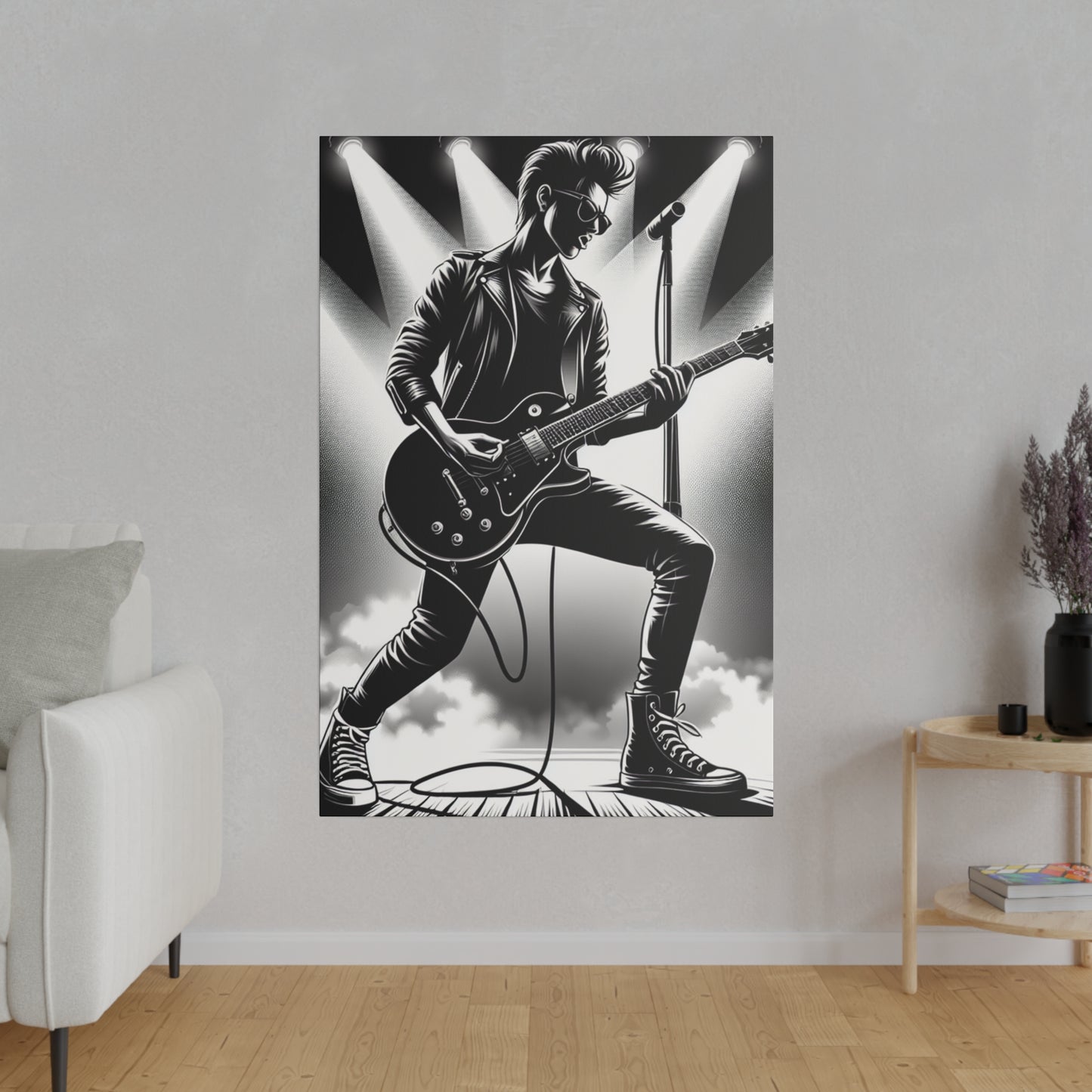 3876M - music art work, rockstar gifts, musician gift ideas, guitar art work, guitar artwork, guitar wall art canvas, playing guitar, decor