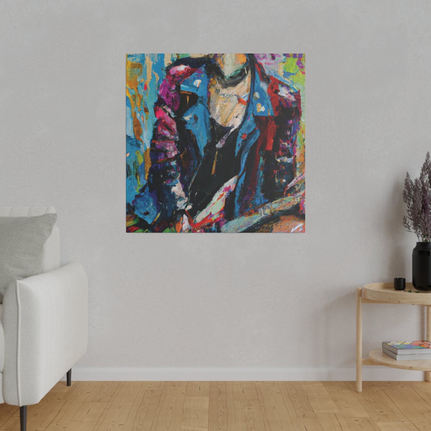 9653F - Rockstar Oil Painting Style Print | Poster | Home Decor | Wall Art | Music Art | Canvas