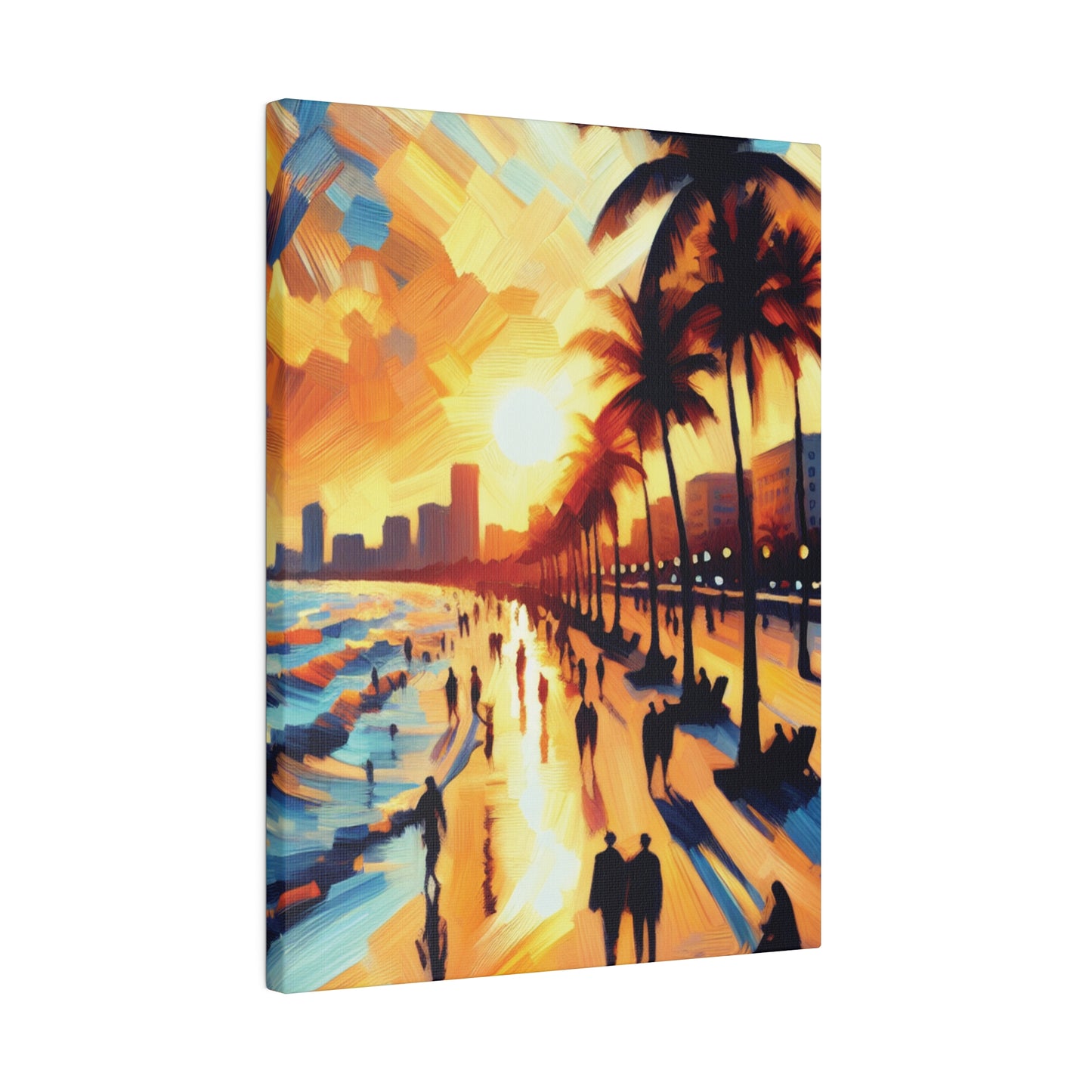 7846G - Miami Beach Sunset Painting Print | Miami | Beach | Sunset | Poster | Home Decor | Wall Art | Canvas