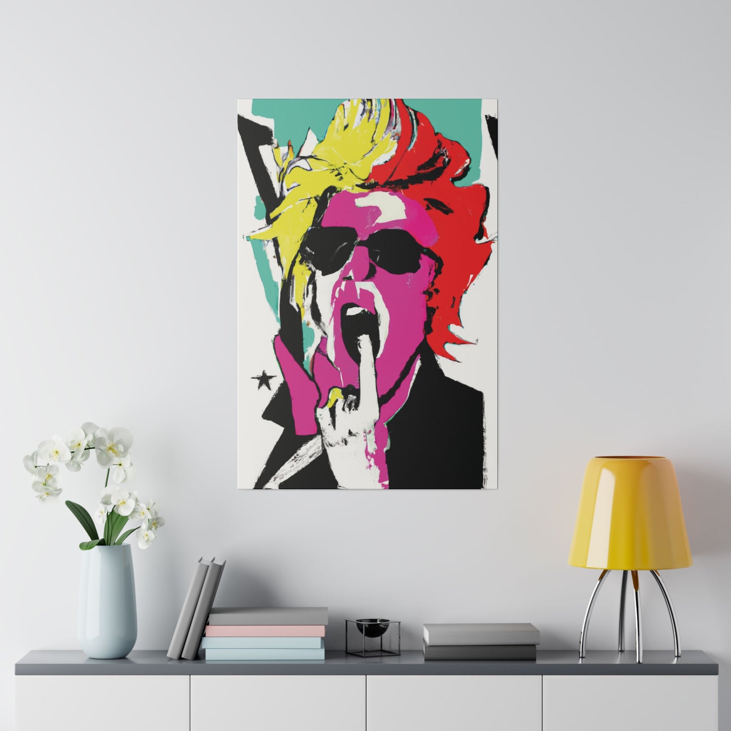 4598A - Rockstar Painting Print | Face | Abstract | Poster | Home Decor | Wall Art | Music Art | Canvas