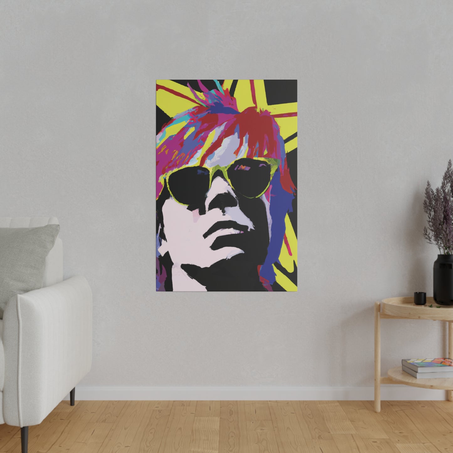 2184J - Rockstar Painting Print | Face | Abstract | Poster | Home Decor | Wall Art | Music Art | Canvas