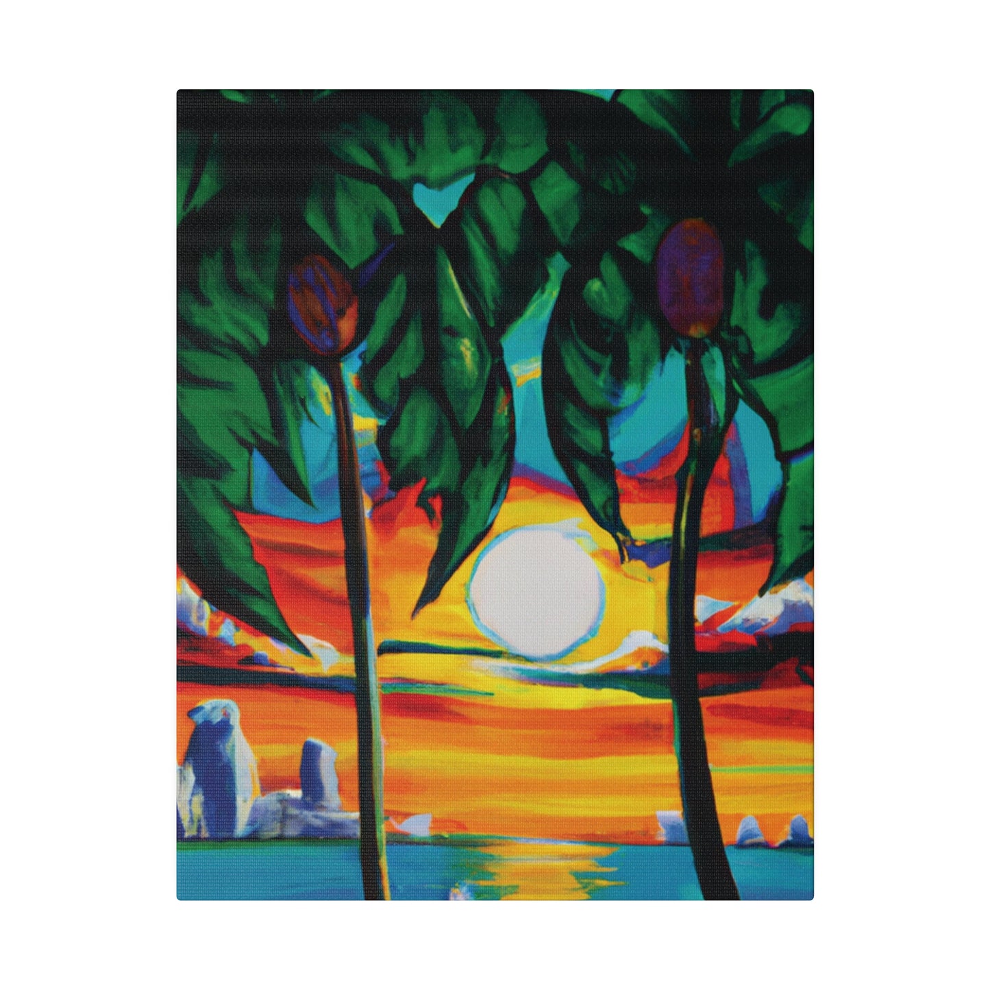 7643V - Miami Beach Sunset Painting Print | Miami | Beach | Sunset | Poster | Home Decor | Wall Art | Canvas