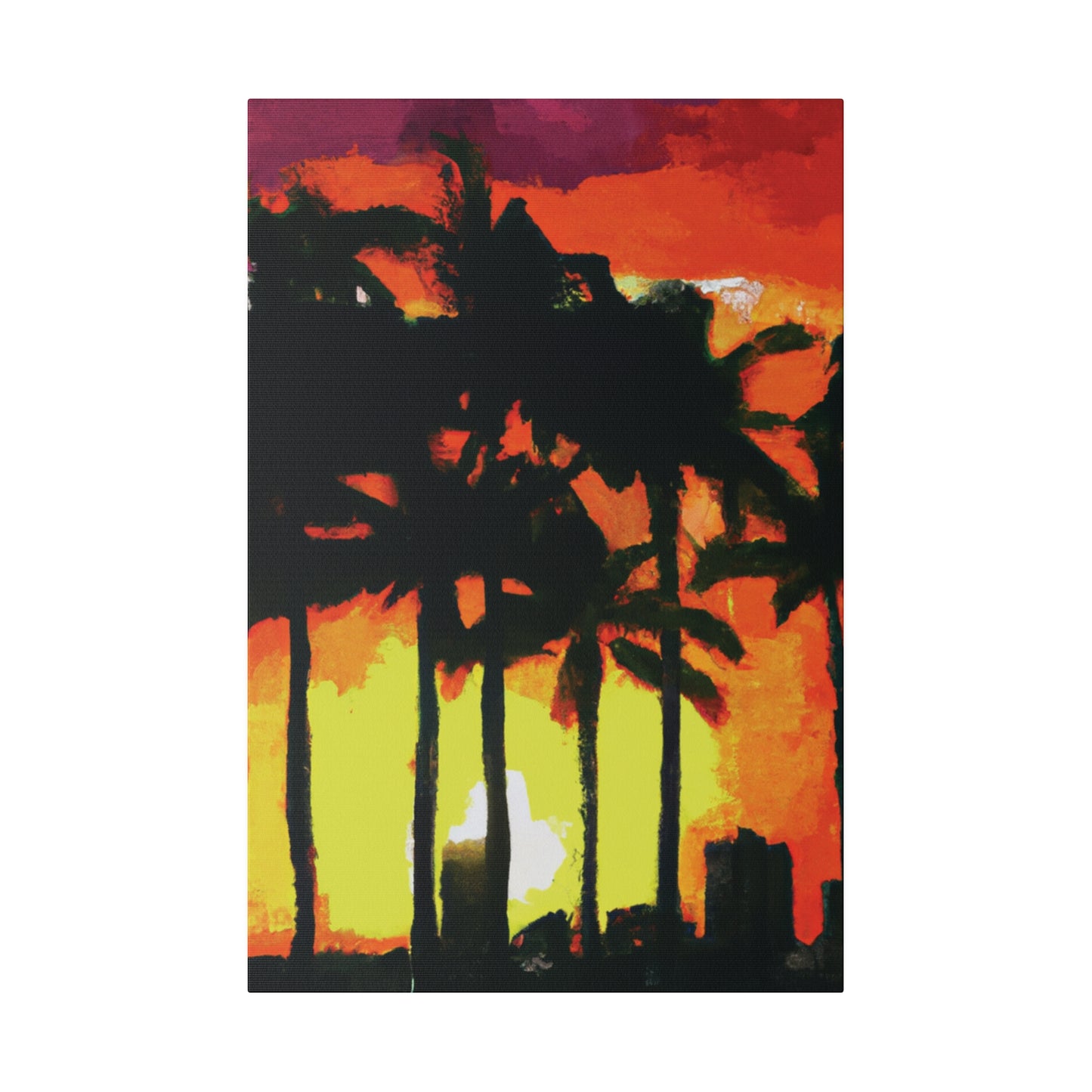 8291L - Miami Beach Sunset Painting Print | Miami | Beach | Sunset | Poster | Home Decor | Wall Art | Canvas
