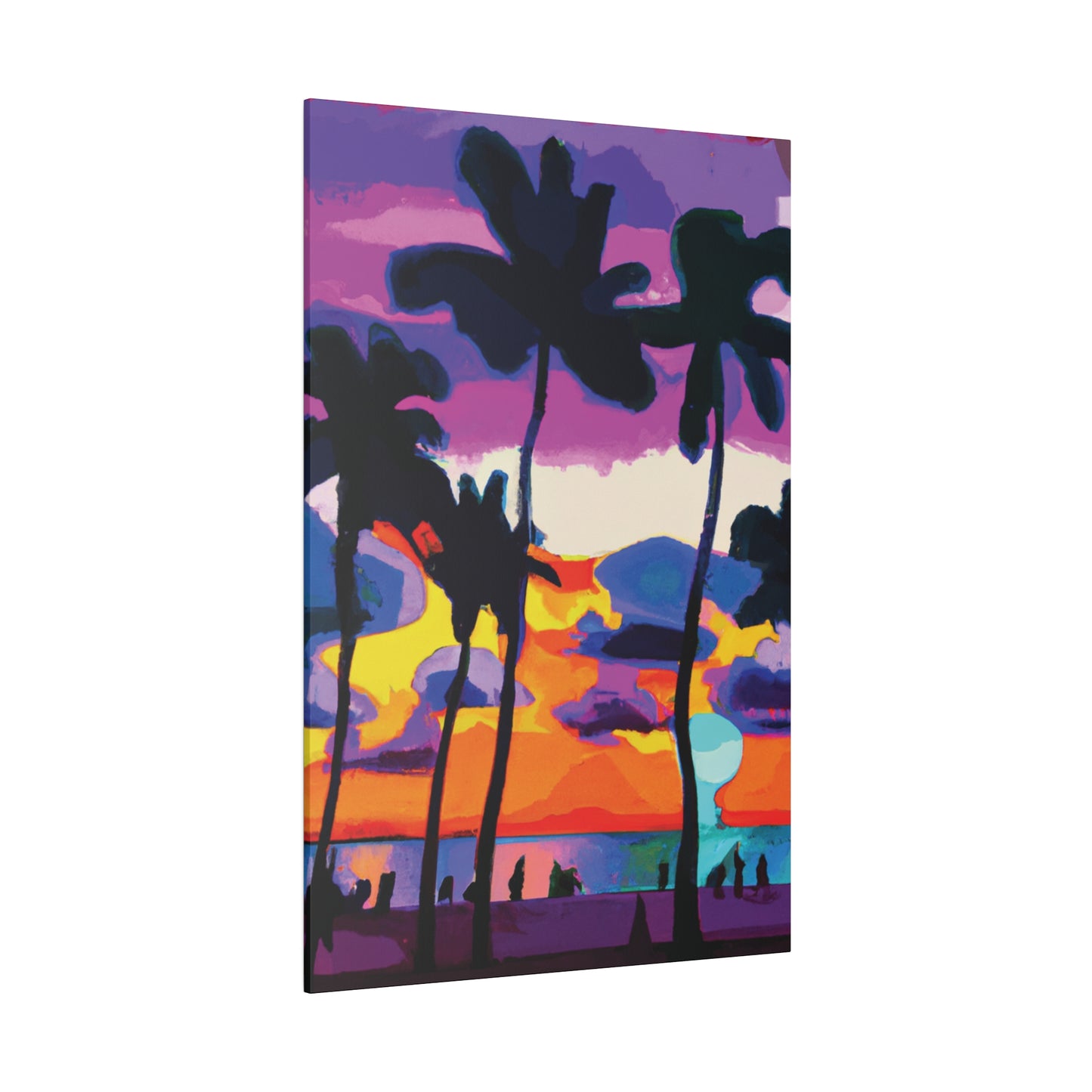 7455H - Miami Beach Sunset Painting Print | Miami | Beach | Sunset | Poster | Home Decor | Wall Art | Canvas