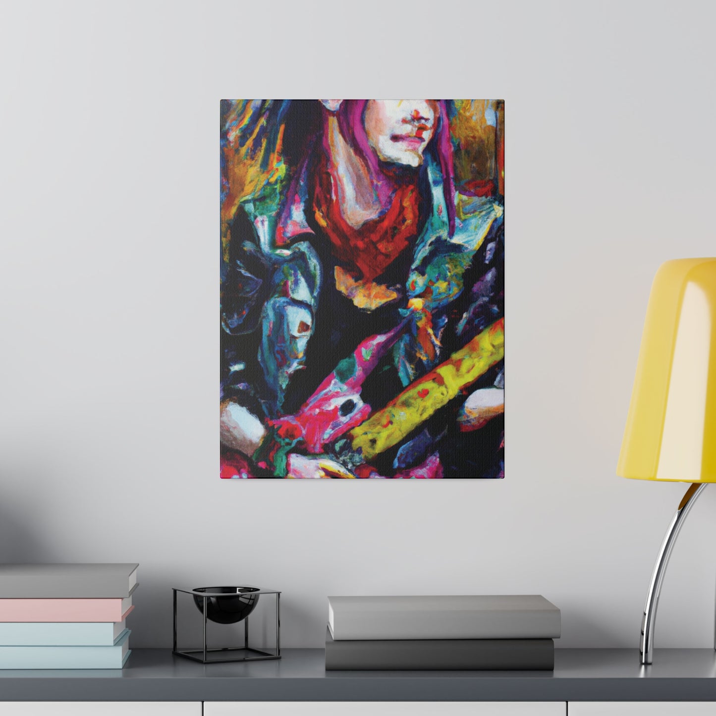 9128F - Rockstar Oil Painting Style Print | Poster | Home Decor | Wall Art | Music Art | Canvas