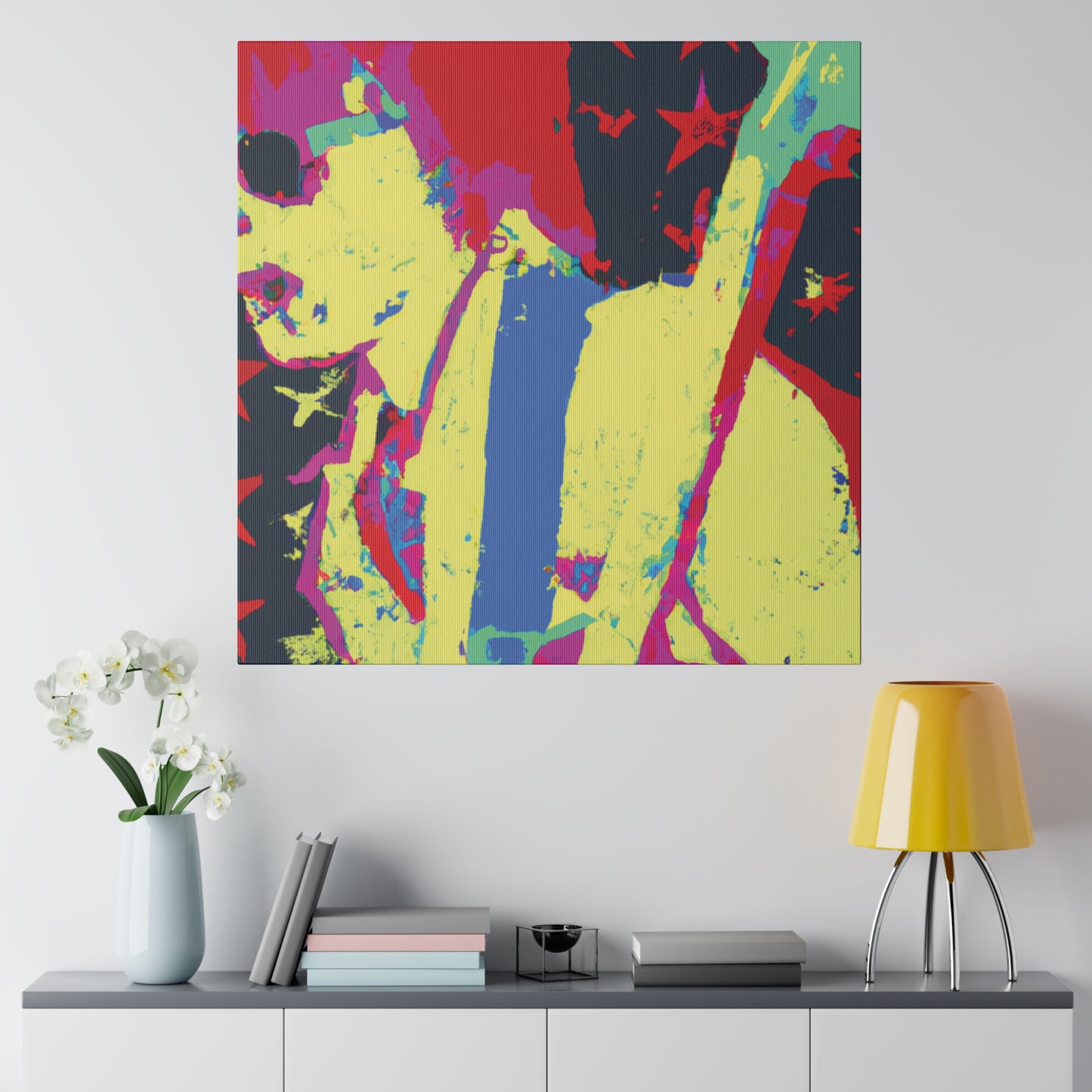 9735F - Rockstar Painting Print | Face | Abstract | Poster | Home Decor | Wall Art | Music Art | Canvas