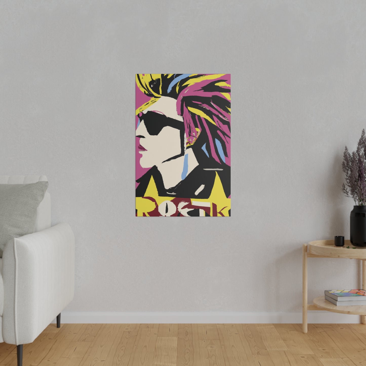 6201W - Rockstar Painting Print | Face | Abstract | Poster | Home Decor | Wall Art | Music Art | Canvas