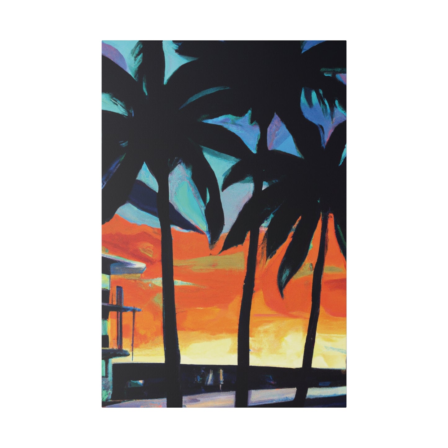 4567W - Miami Beach Sunset Painting Print | Miami | Beach | Sunset | Poster | Home Decor | Wall Art | Canvas