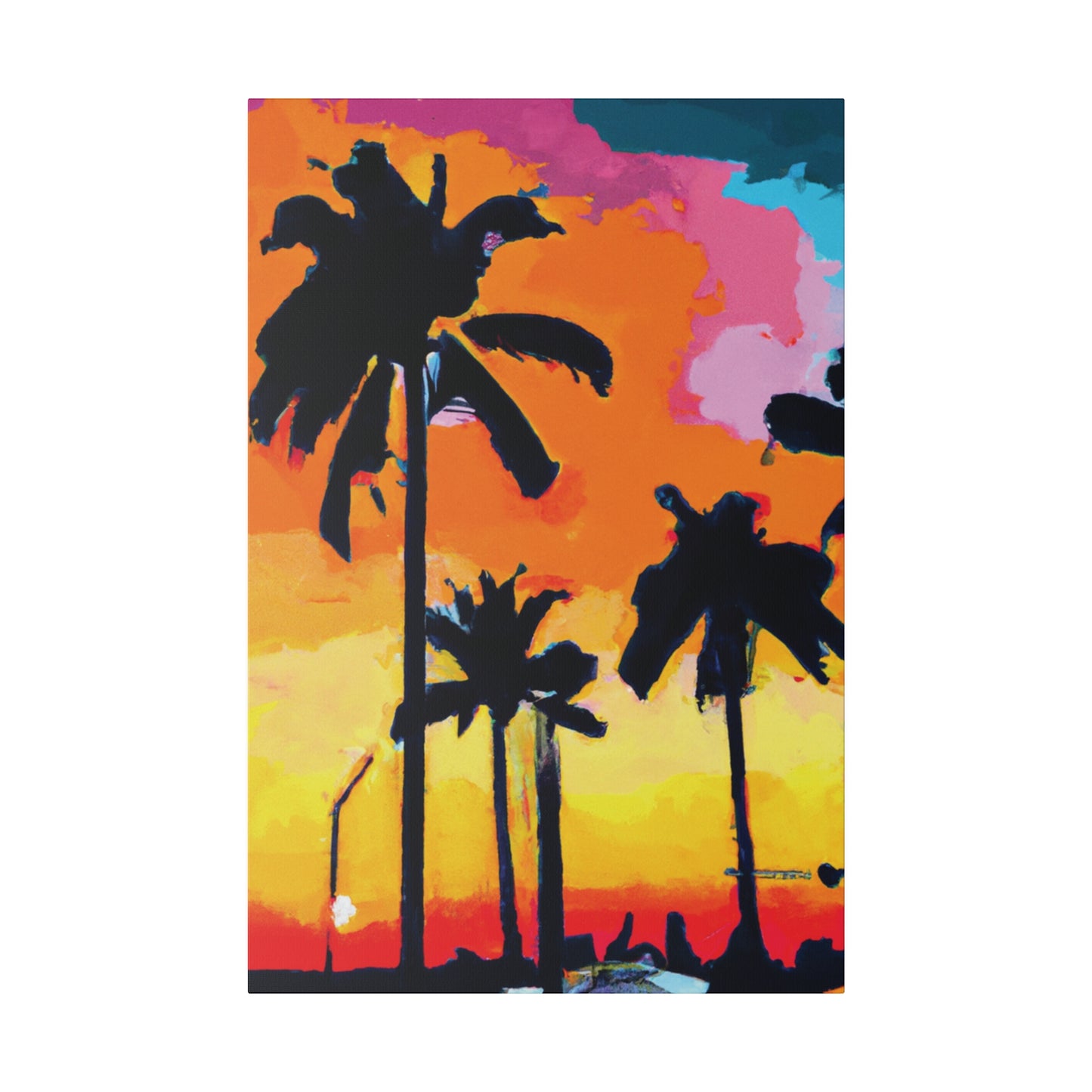 2956A - Miami Beach Sunset Painting Print | Miami | Beach | Sunset | Poster | Home Decor | Wall Art | Canvas