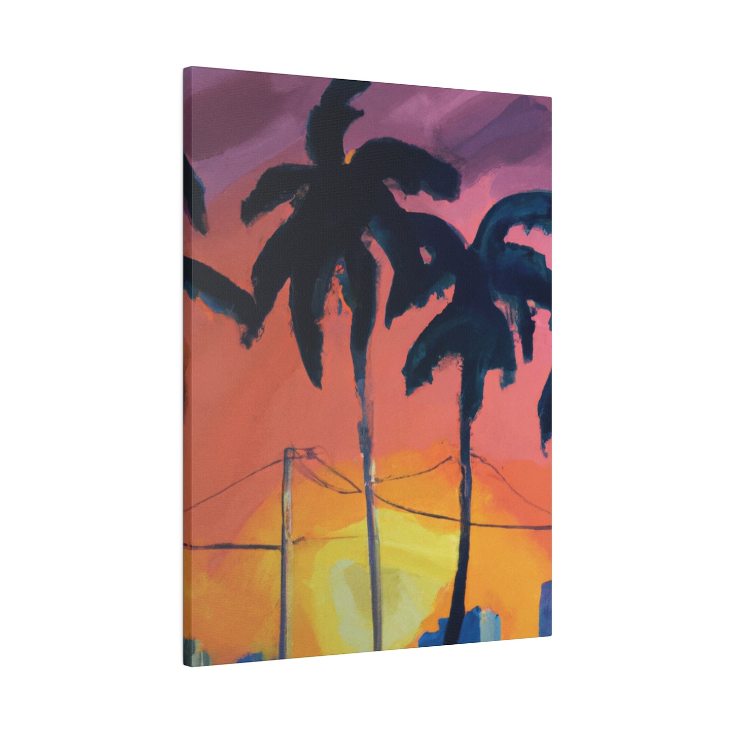 2524F - Miami Beach Sunset Painting Print | Miami | Beach | Sunset | Poster | Home Decor | Wall Art | Canvas