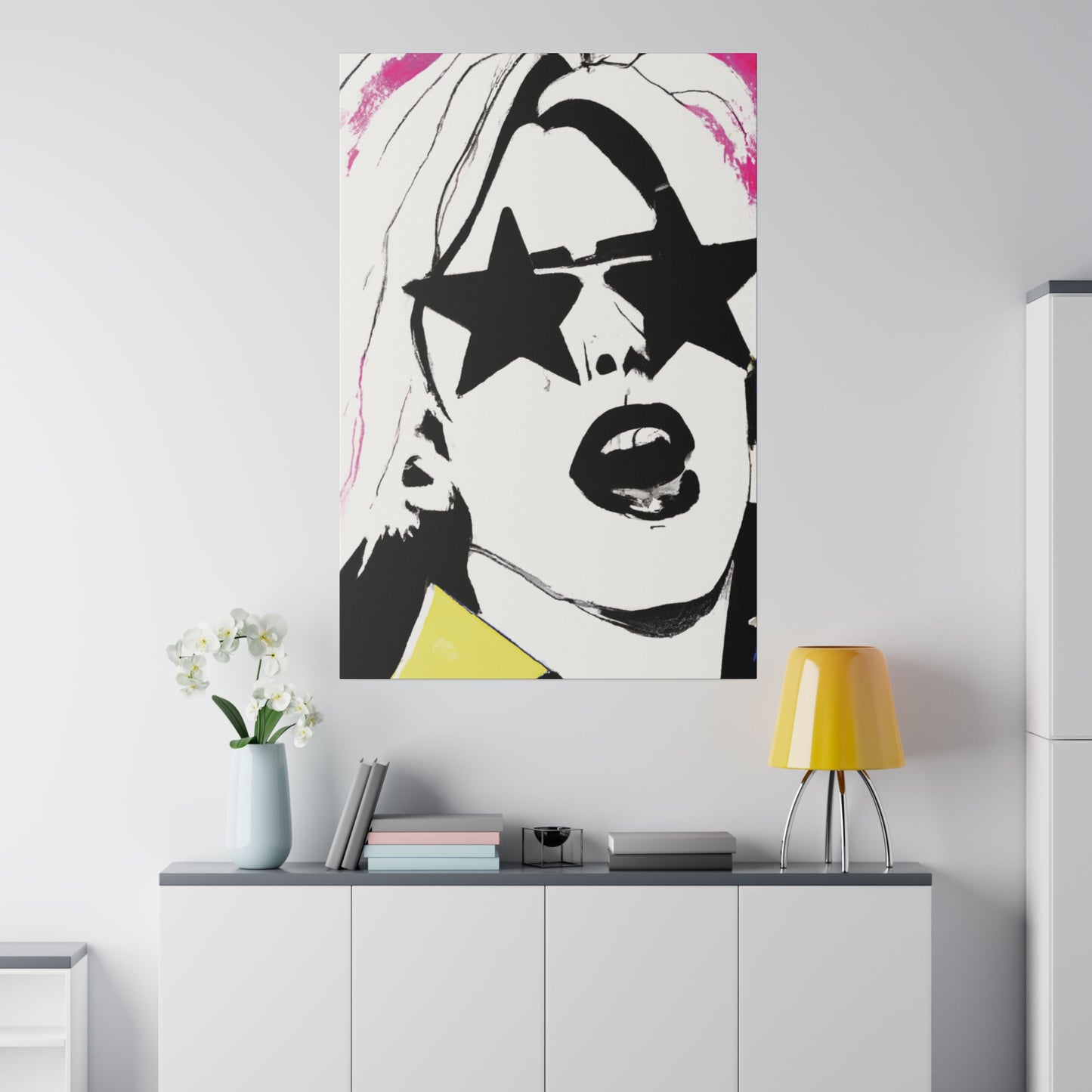 9438E - Rockstar Painting Print | Face | Abstract | Poster | Home Decor | Wall Art | Music Art | Canvas