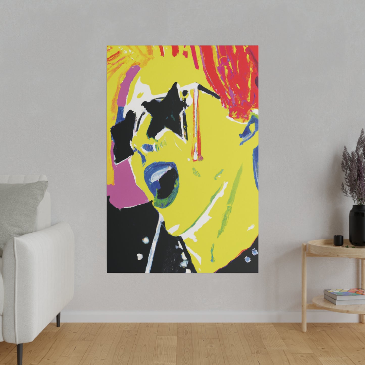 1328F - Rockstar Painting Print | Face | Abstract | Poster | Home Decor | Wall Art | Music Art | Canvas