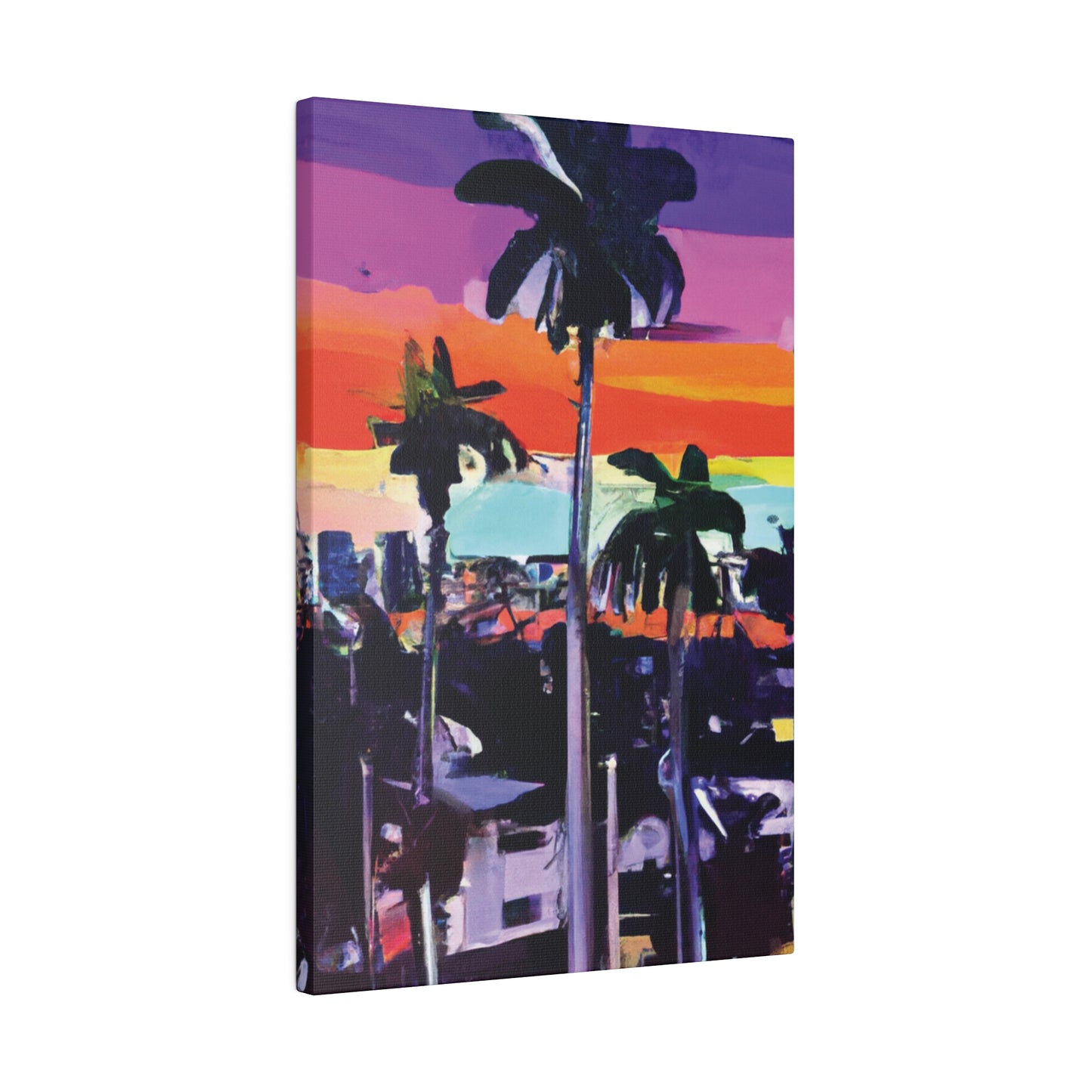 8668T - Miami Beach Sunset Painting Print | Miami | Beach | Sunset | Poster | Home Decor | Wall Art | Canvas