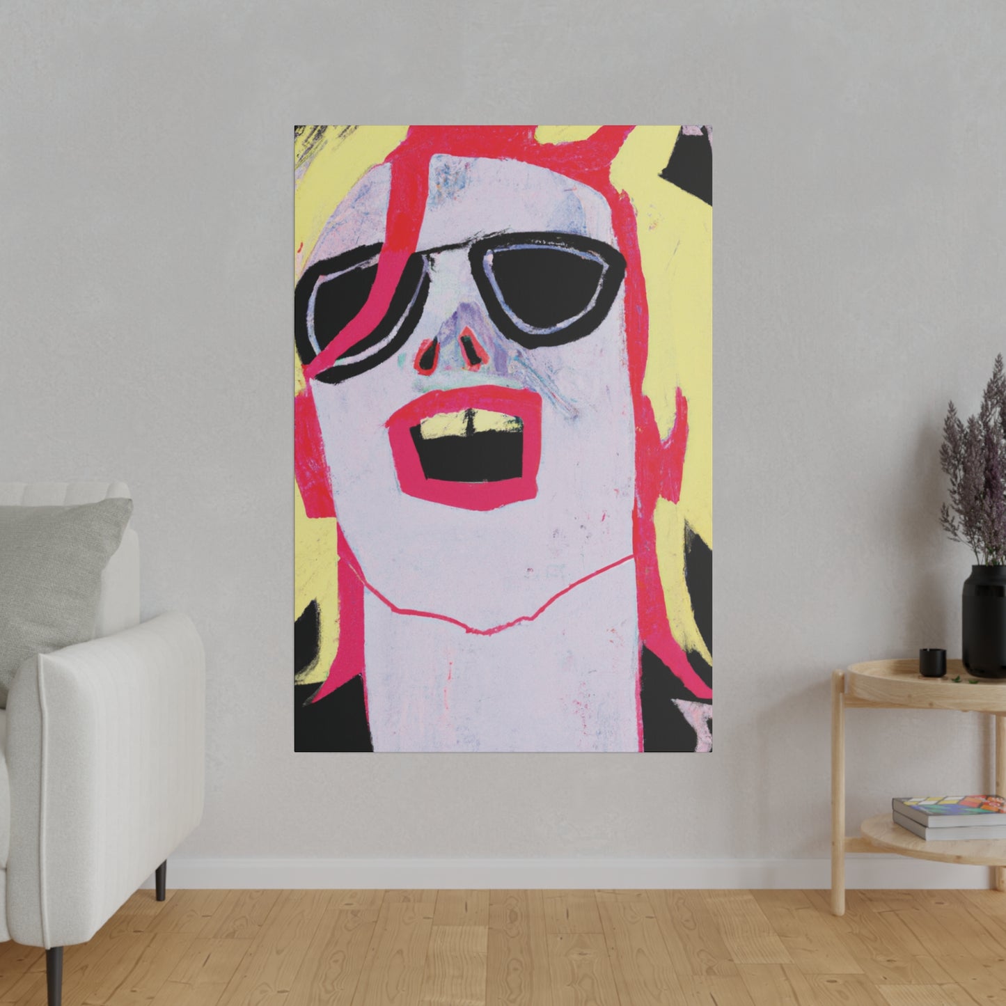 6233M - Rockstar Painting Print | Face | Abstract | Poster | Home Decor | Wall Art | Music Art | Canvas