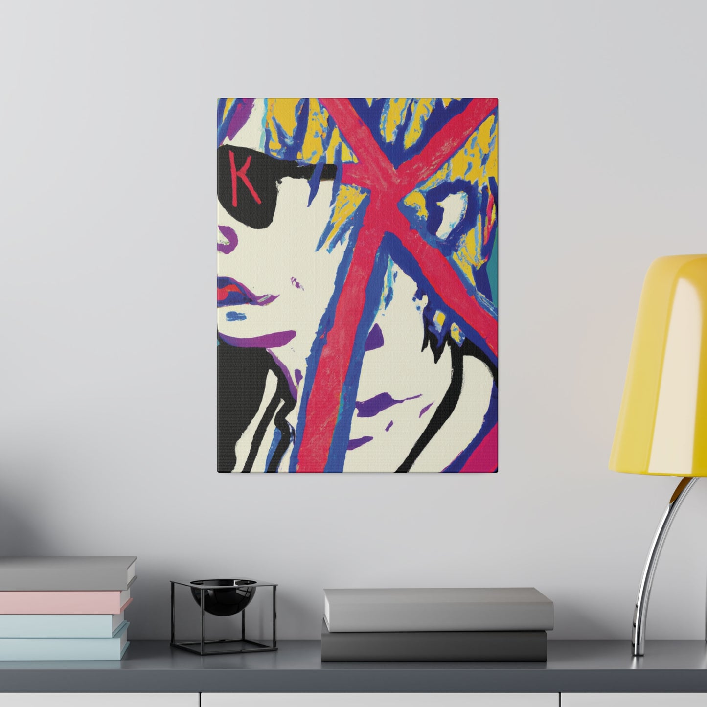 2460Y - Rockstar Painting Print | Face | Abstract | Poster | Home Decor | Wall Art | Music Art | Canvas