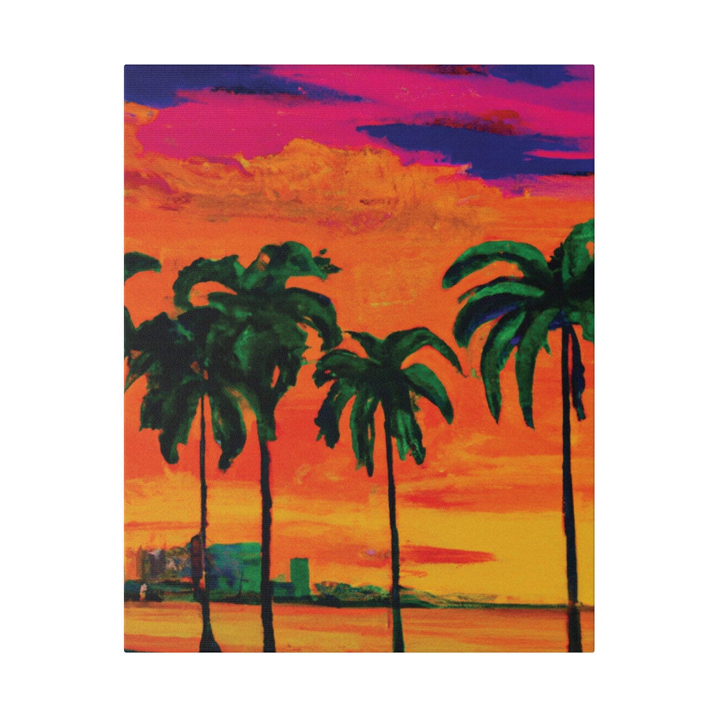 7389Y - Miami Beach Sunset Painting Print | Miami | Beach | Sunset | Poster | Home Decor | Wall Art | Canvas