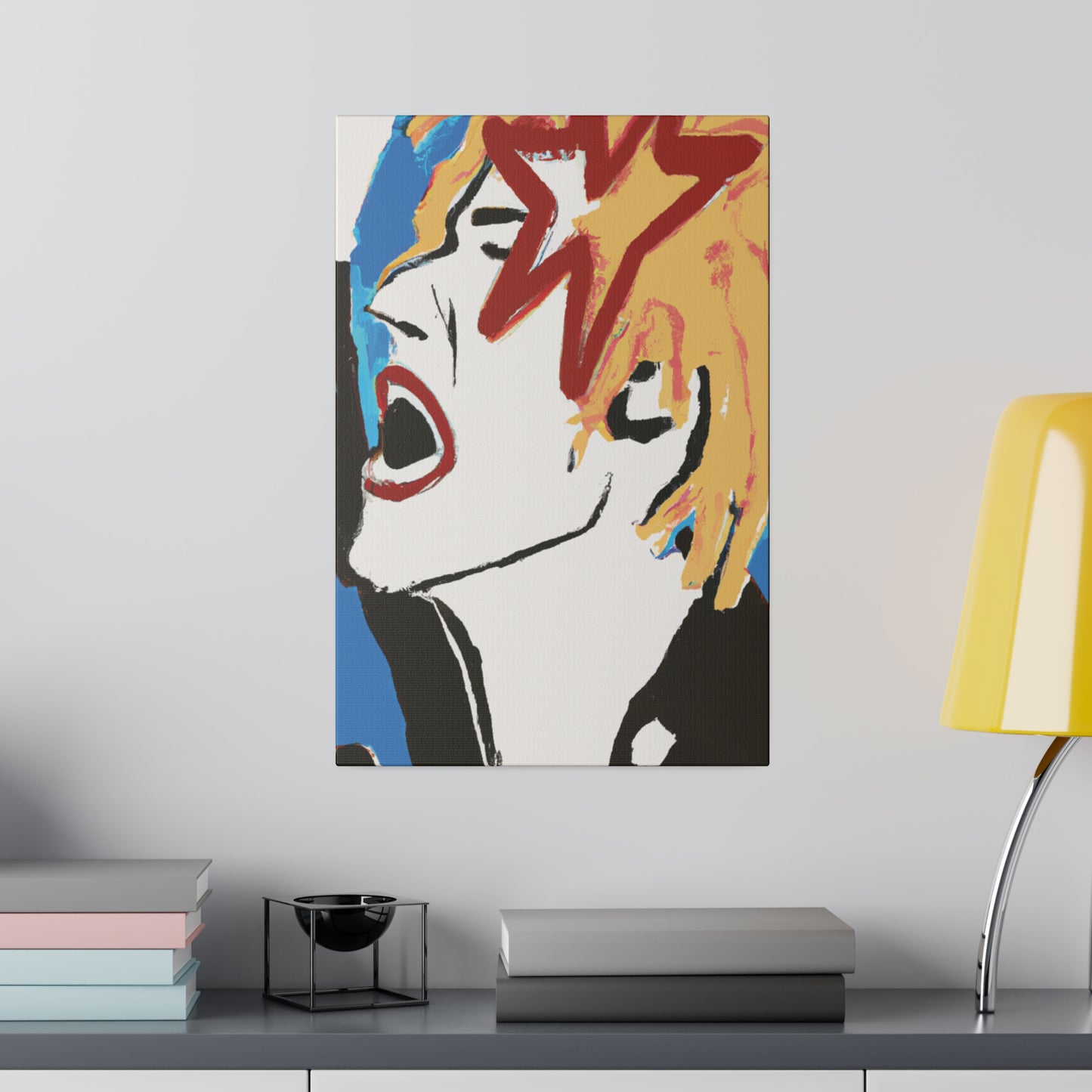 7453V - Rockstar Painting Print | Face | Abstract | Poster | Home Decor | Wall Art | Music Art | Canvas