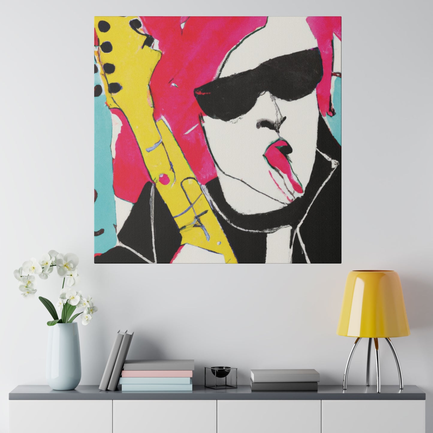 8791V - Rockstar Painting Print | Face | Abstract | Poster | Home Decor | Wall Art | Music Art | Canvas