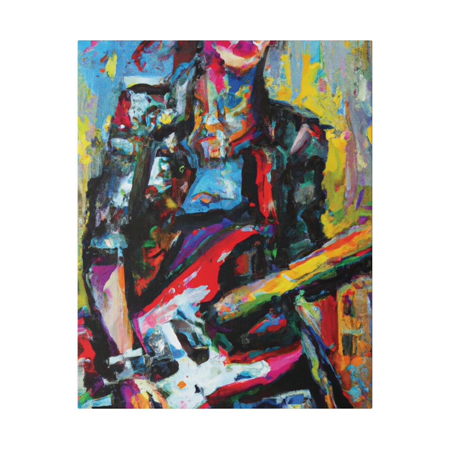 9010O - Rockstar Oil Painting Style Print | Poster | Home Decor | Wall Art | Music Art | Canvas