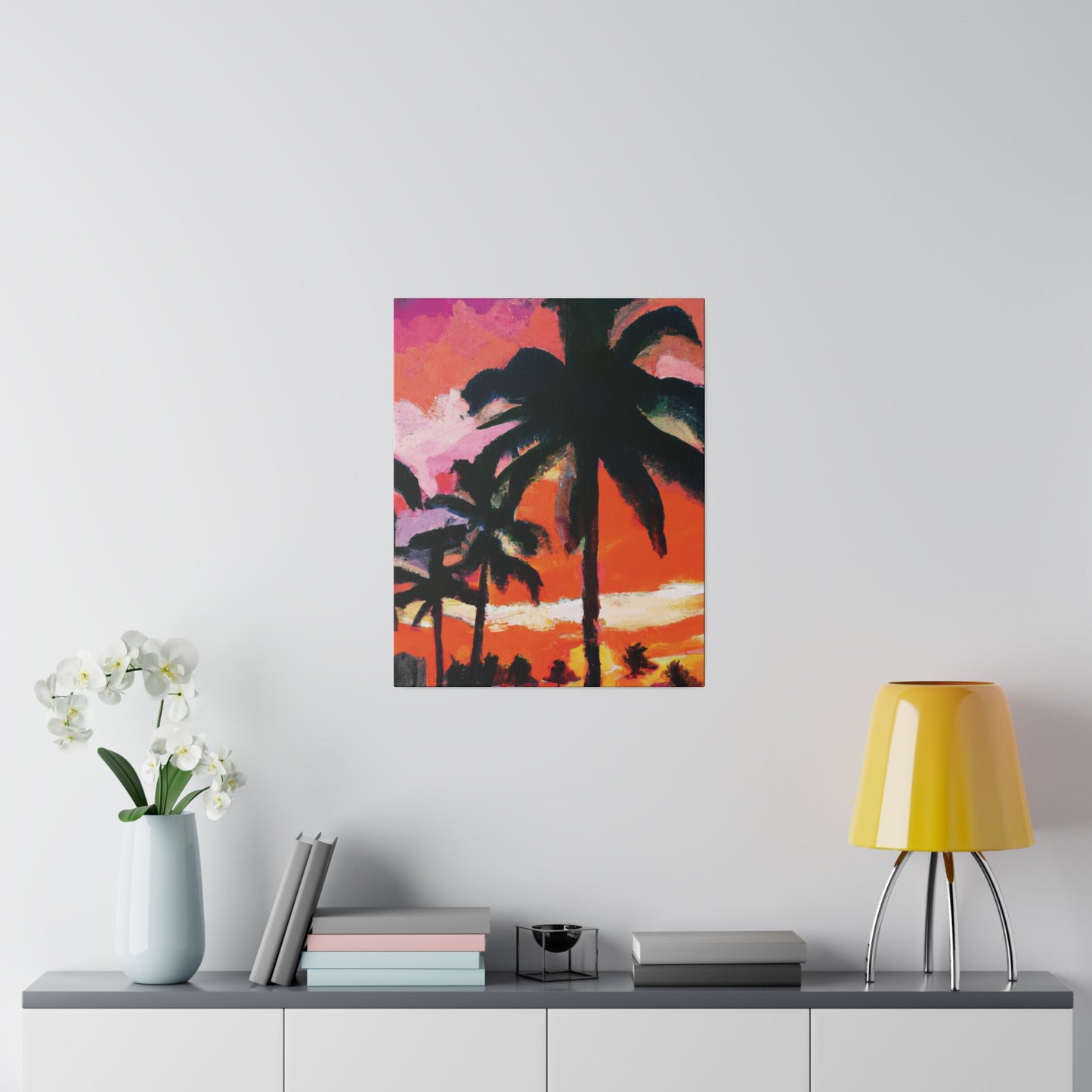 2734M - Miami Beach Sunset Painting Print | Miami | Beach | Sunset | Poster | Home Decor | Wall Art | Canvas