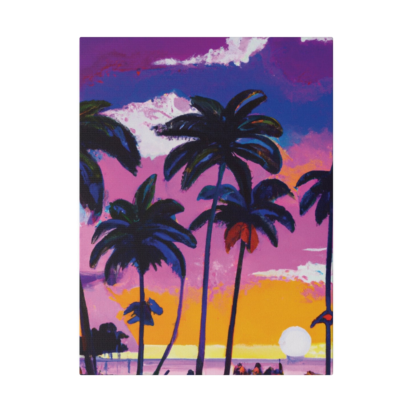 3714A - Miami Beach Sunset Painting Print | Miami | Beach | Sunset | Poster | Home Decor | Wall Art | Canvas