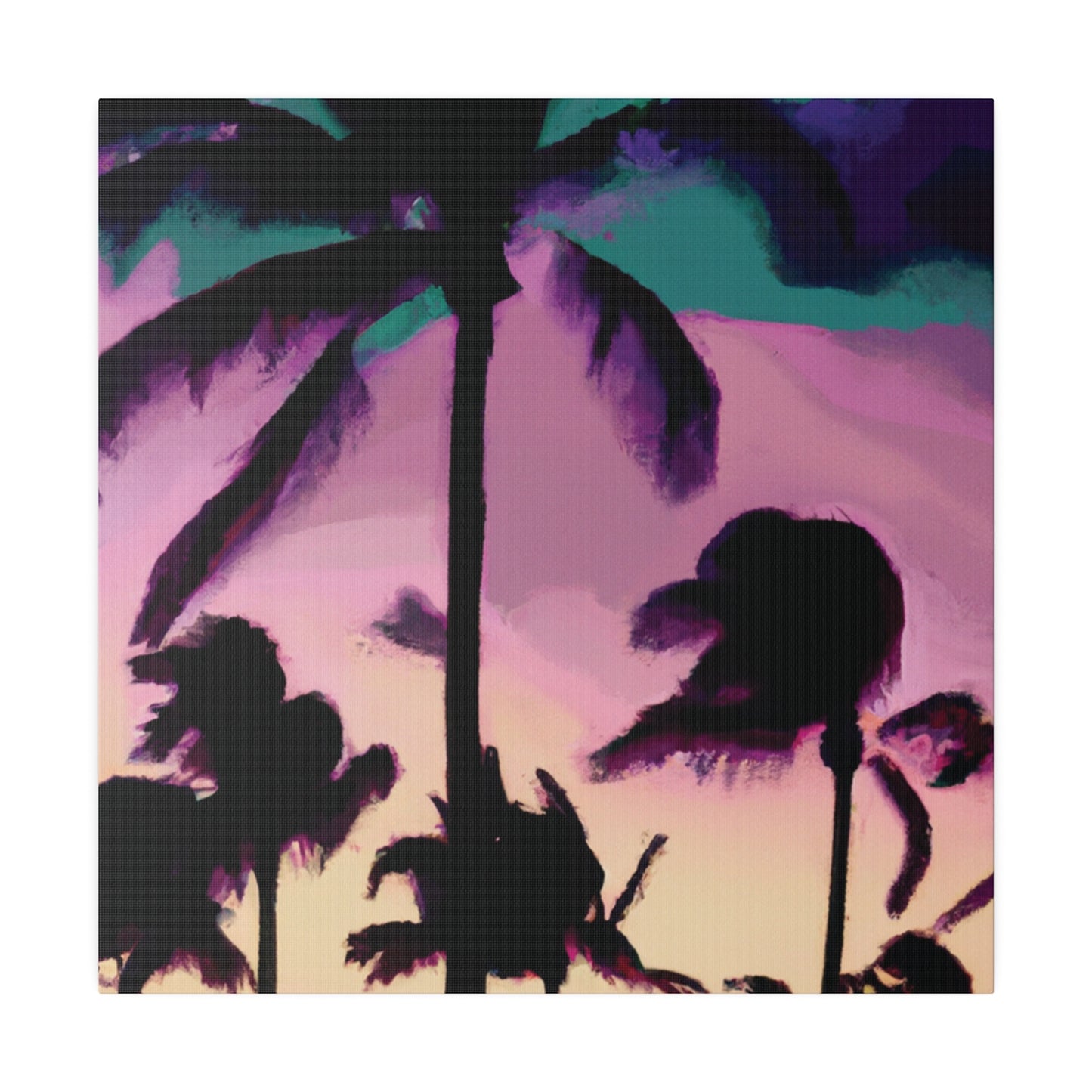 3258K - Miami Beach Sunset Painting Print | Miami | Beach | Sunset | Poster | Home Decor | Wall Art | Canvas